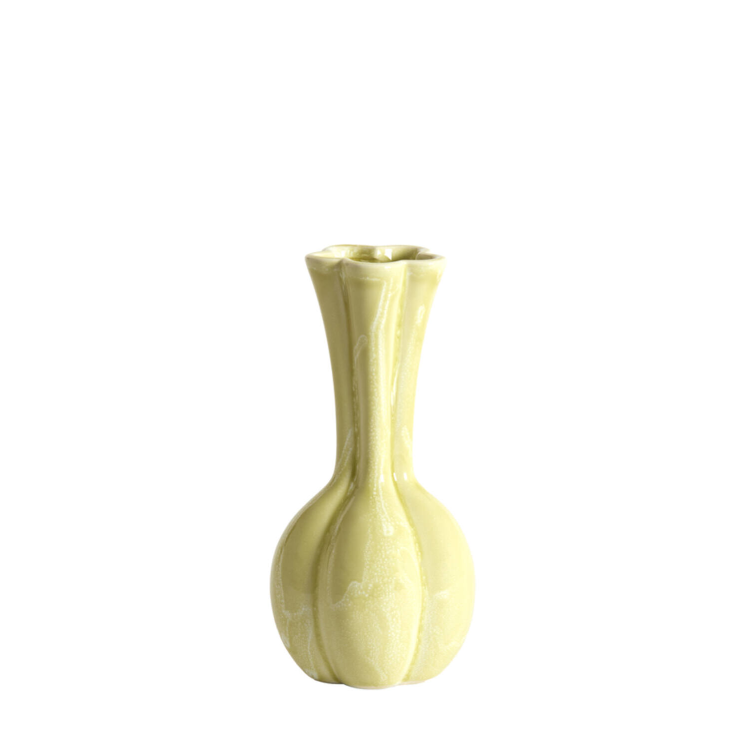 Vase deco Ø8x17 cm SYDELL ceramics yellow-green