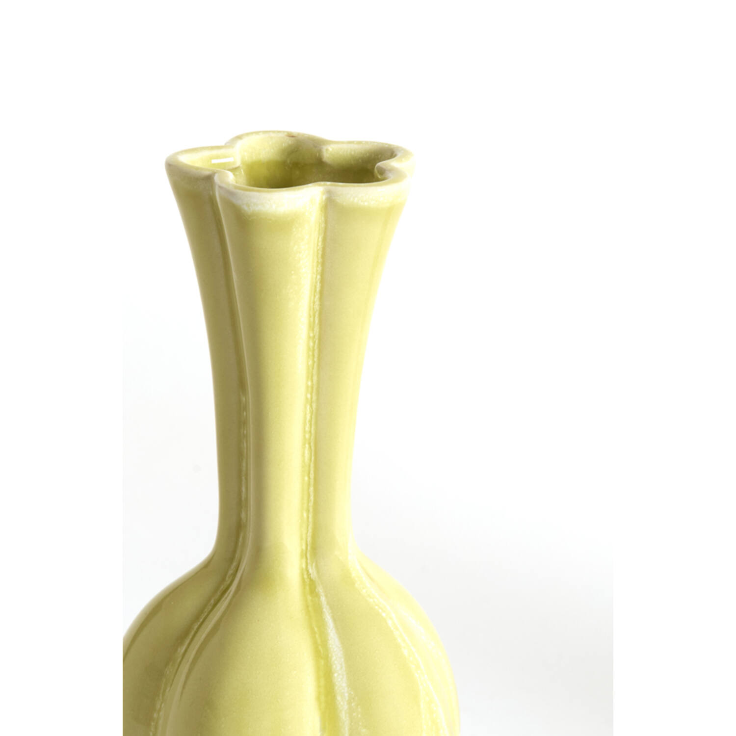Vase deco Ø8x17 cm SYDELL ceramics yellow-green