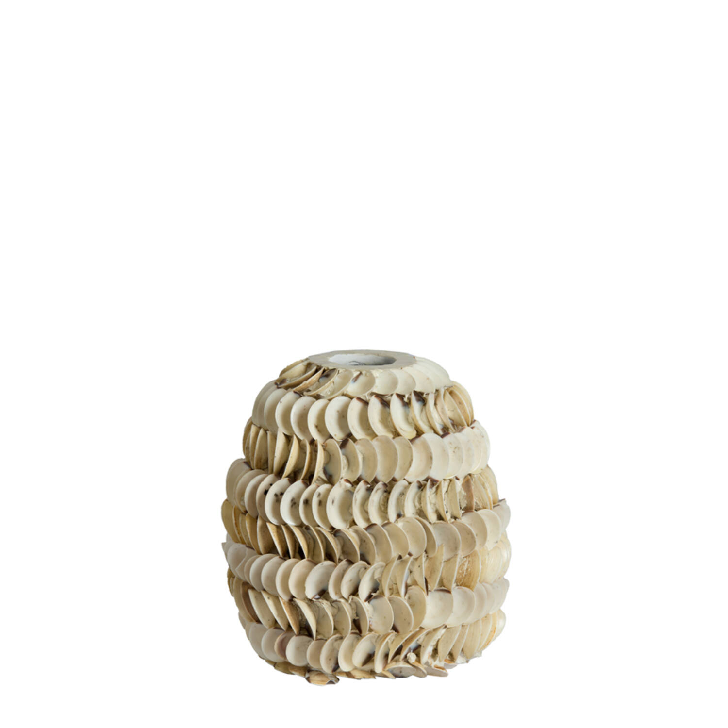 Vase deco Ø20x21 cm SARRIA bamboo+shell cream