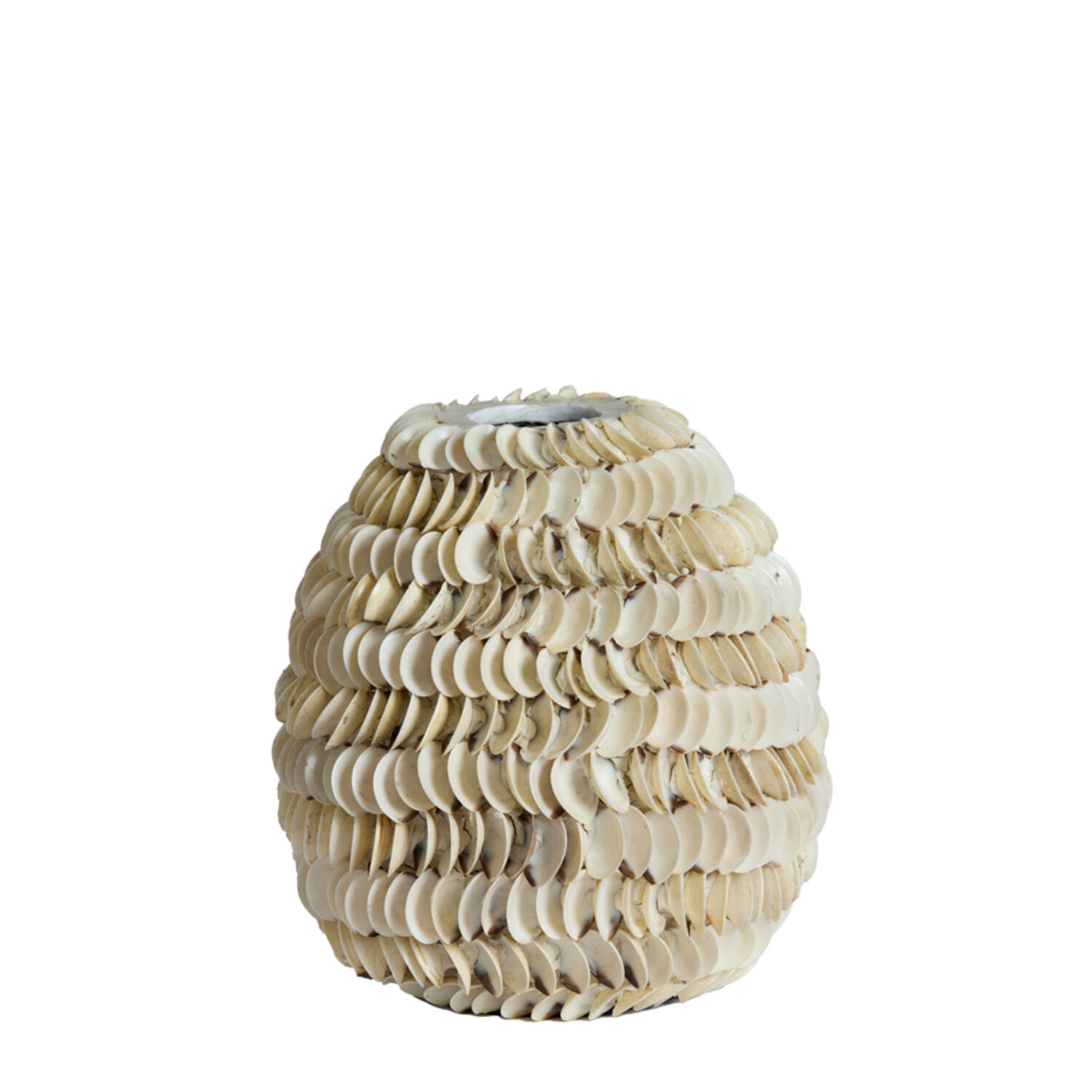 Vase deco Ø26x27 cm SARRIA bamboo+shell cream