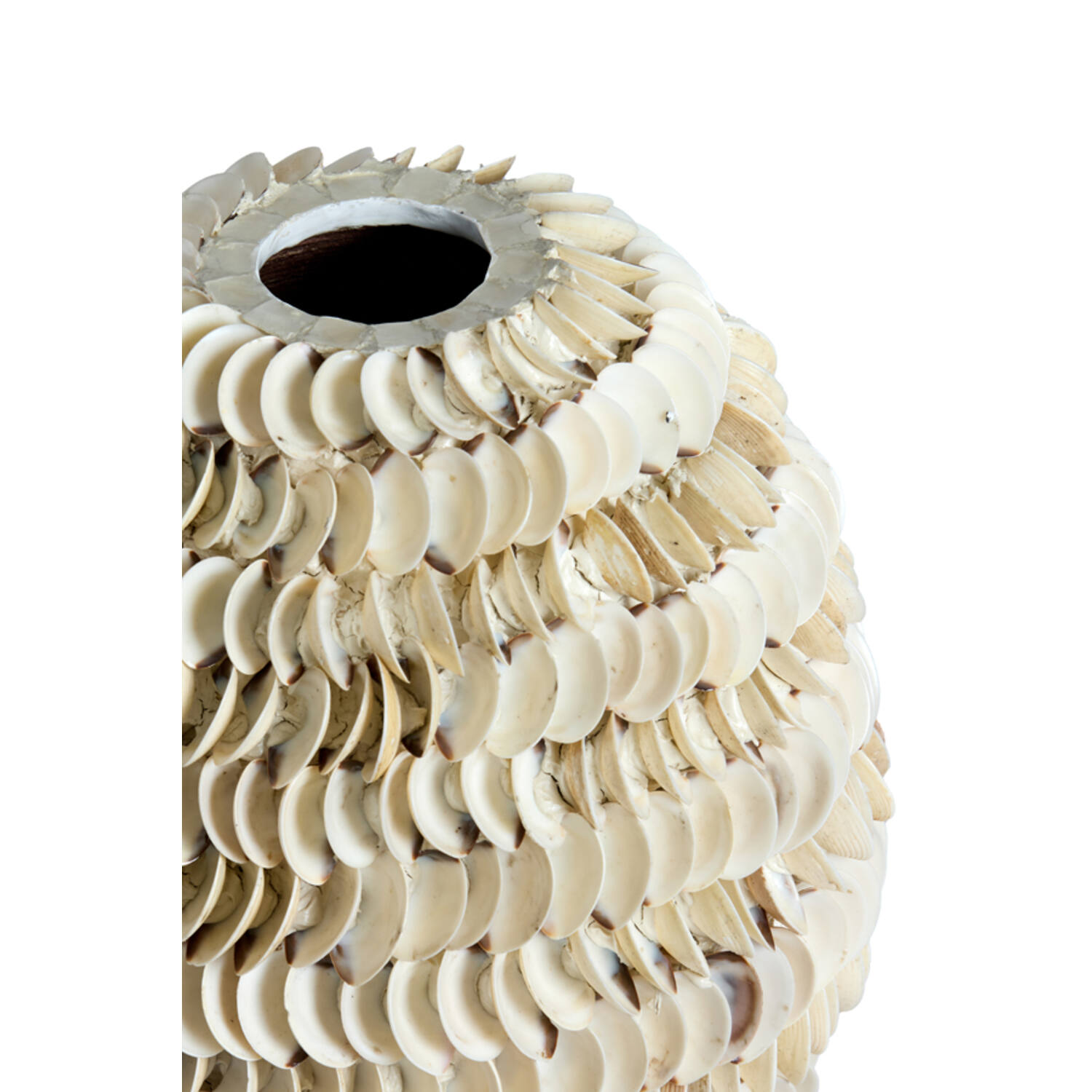 Vase deco Ø26x27 cm SARRIA bamboo+shell cream