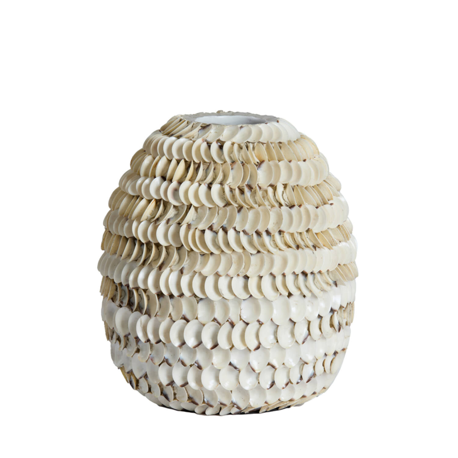 Vase deco Ø33x35 cm SARRIA bamboo+shell cream