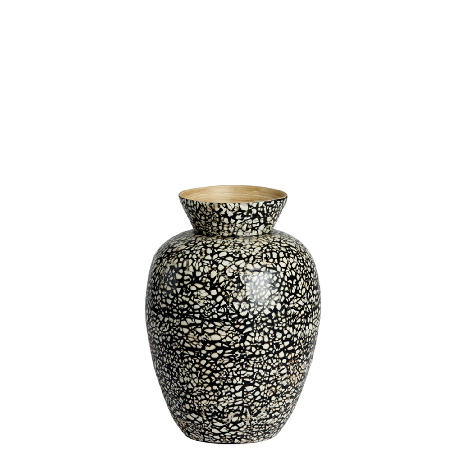 Vase deco Ø22x31 cm LERA bamboo black-cream