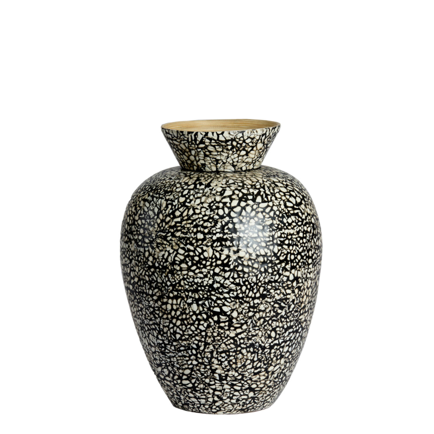 Vase deco Ø27x38 cm LERA bamboo black-cream