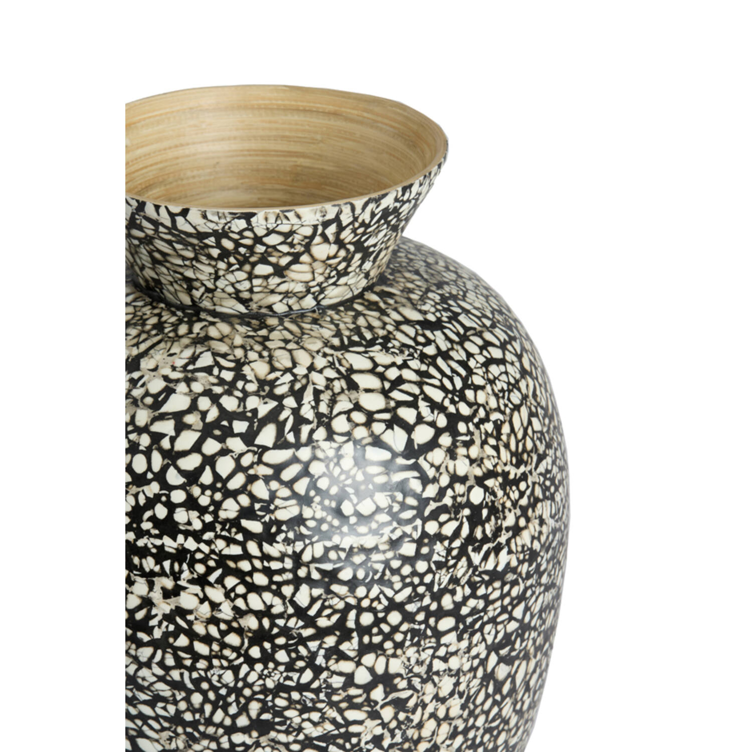 Vase deco Ø27x38 cm LERA bamboo black-cream