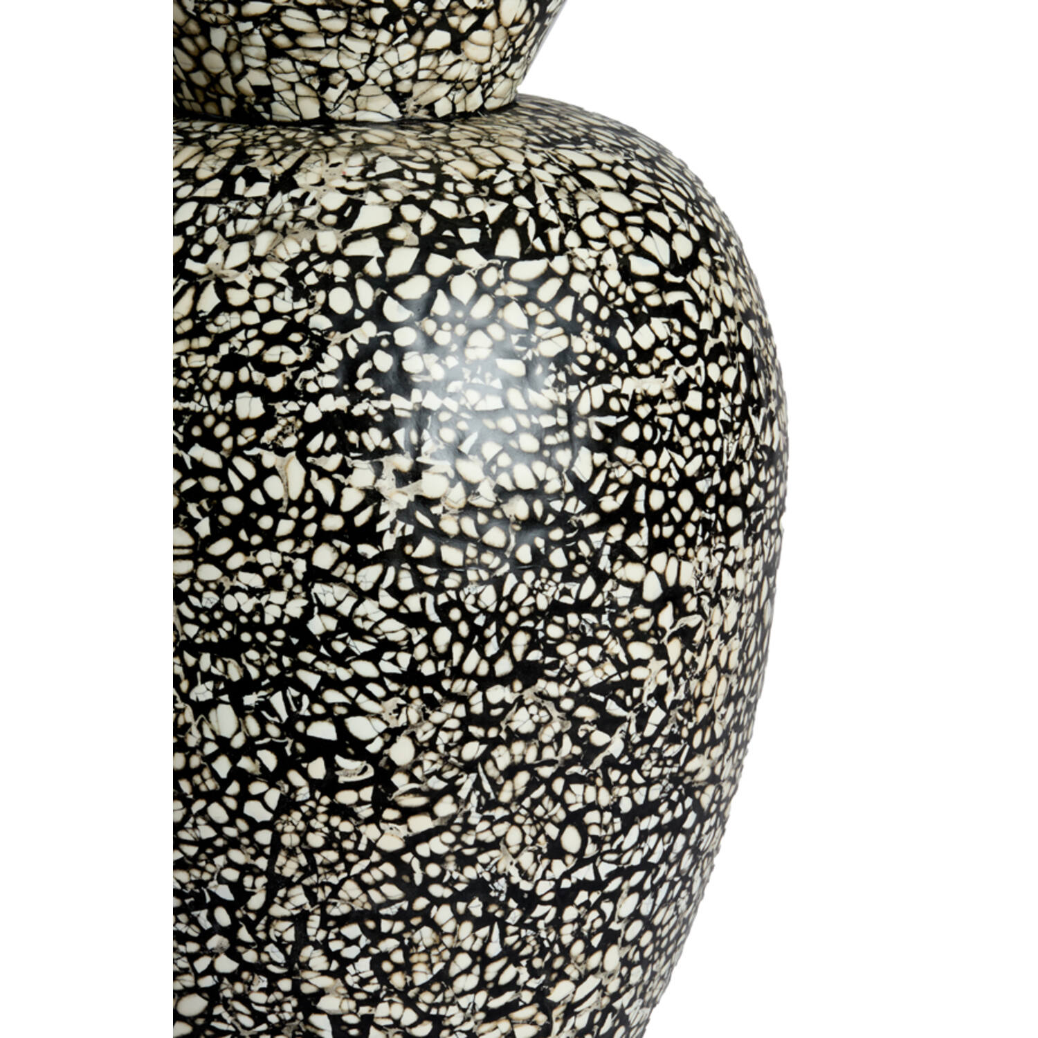 Vase deco Ø27x38 cm LERA bamboo black-cream