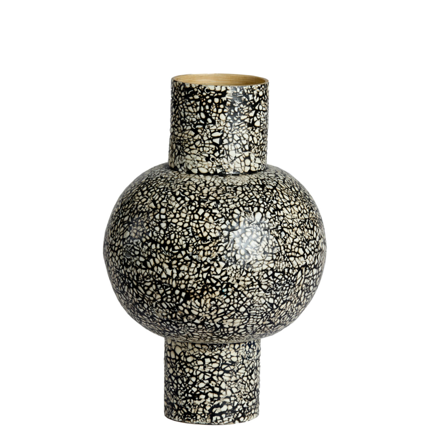 Vase deco Ø30x45 cm GIRONA bamboo black-cream