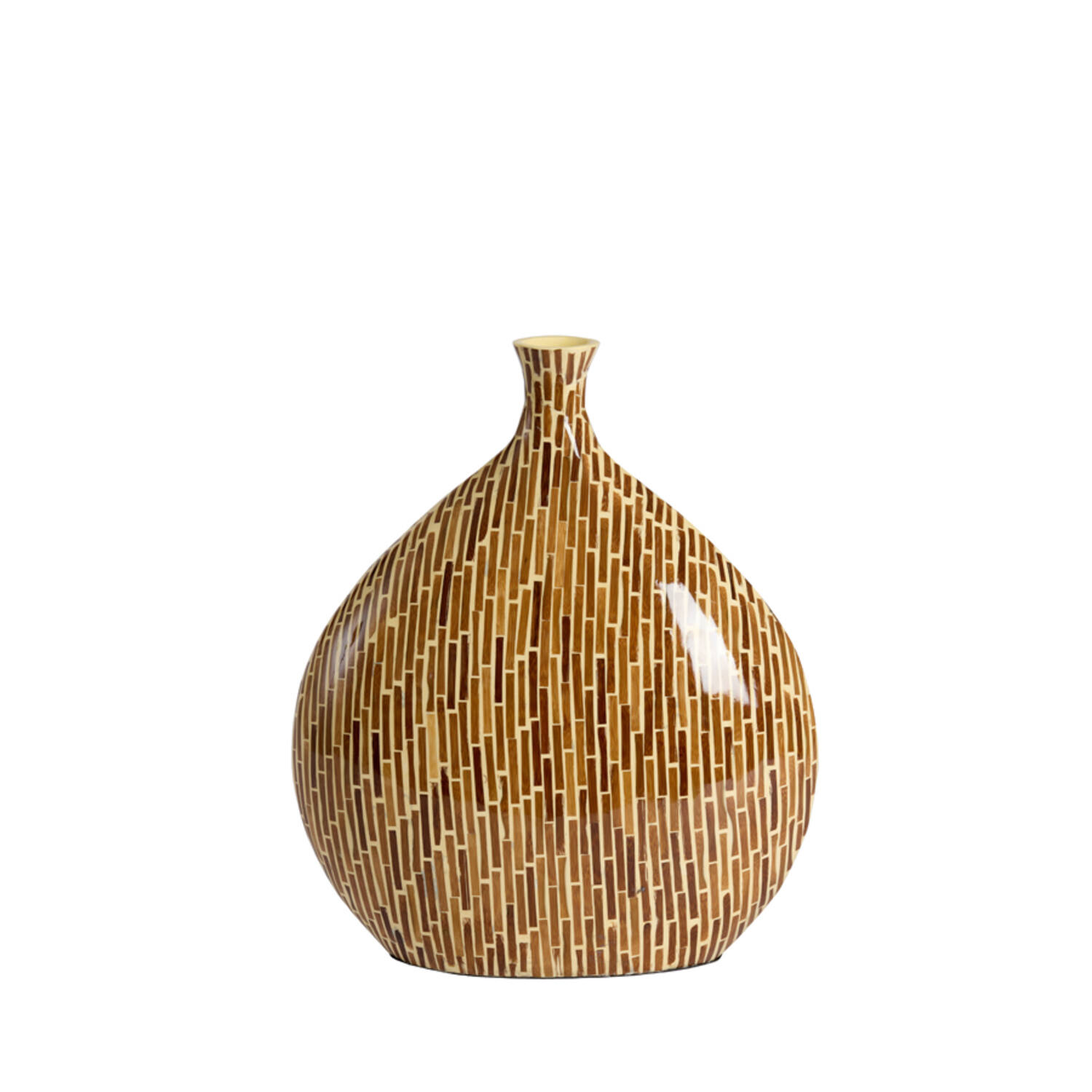 Vase deco 33x13x38 cm LORCA bamboo brown