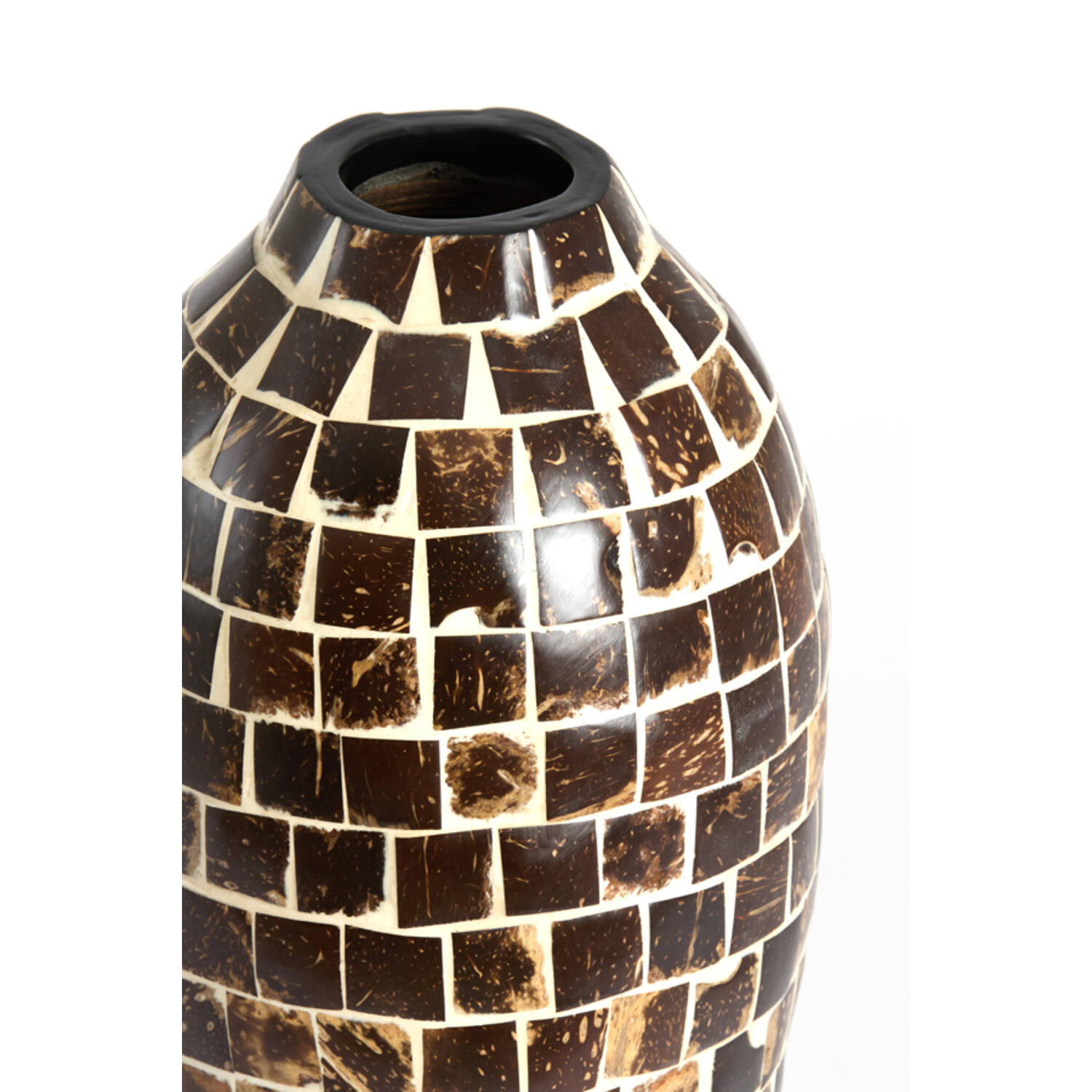 Vase deco Ø17x40 cm TUDELA coconut dark brown