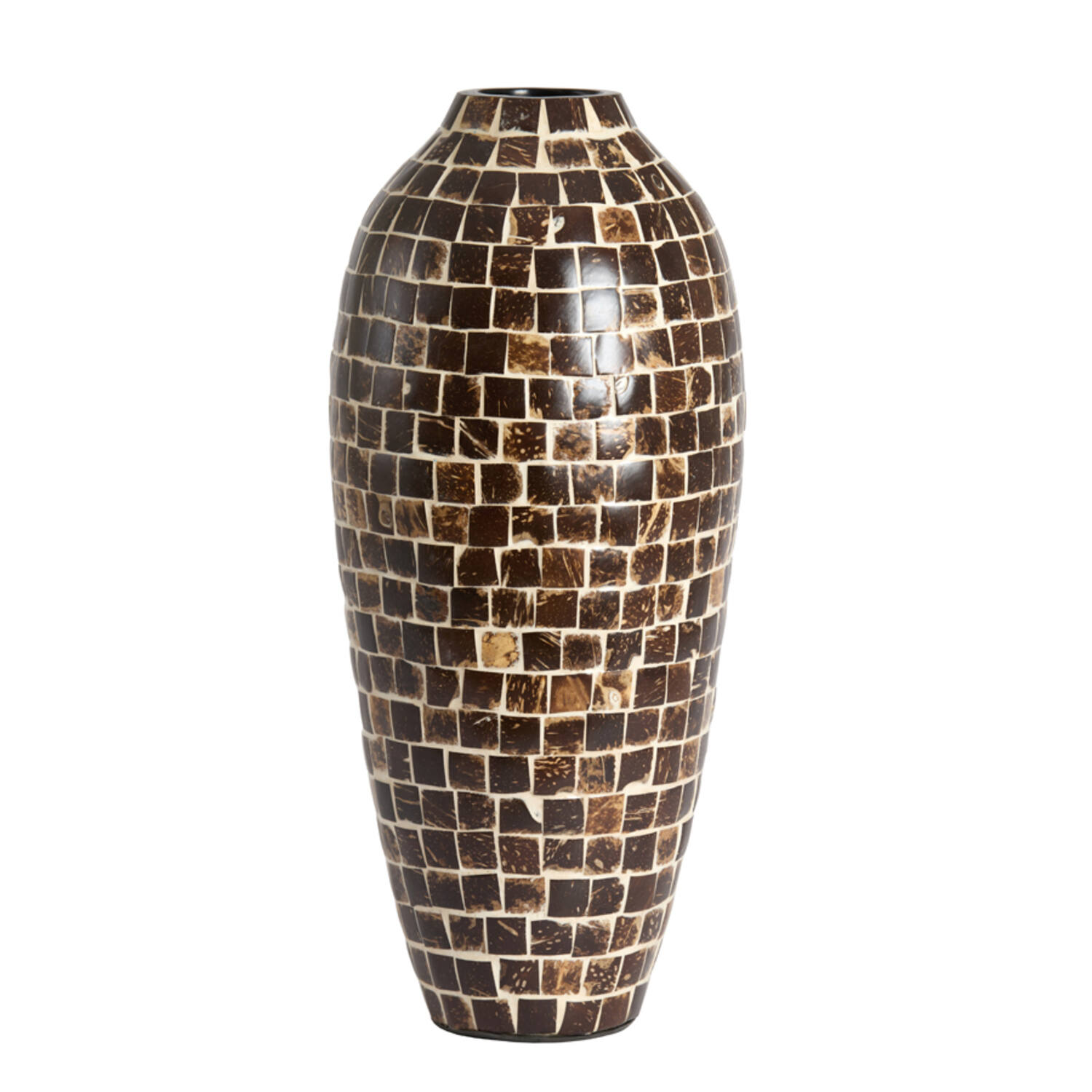 Vase deco Ø22x50 cm TUDELA coconut dark brown