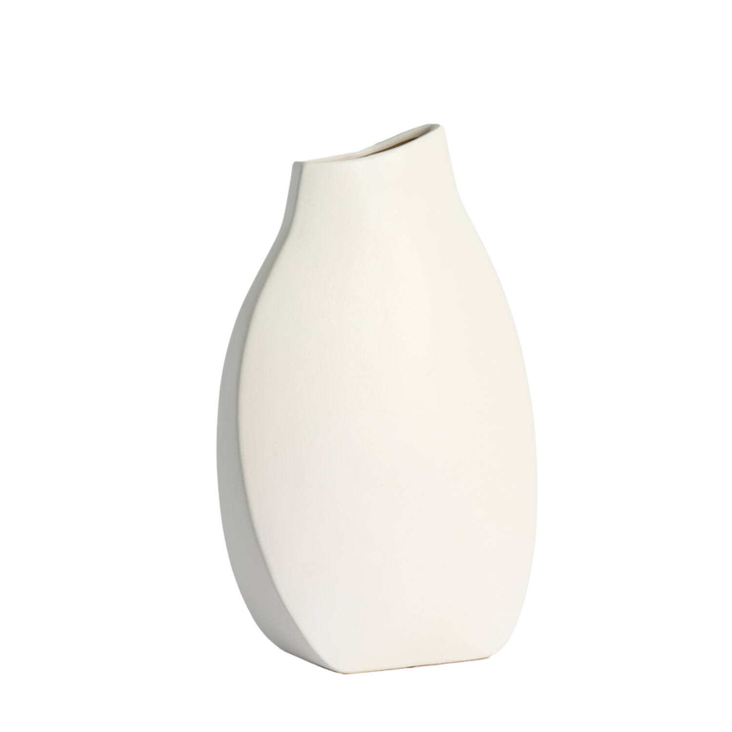 Vase deco 26x11x41,5 cm VOLANO ceramics matt cream