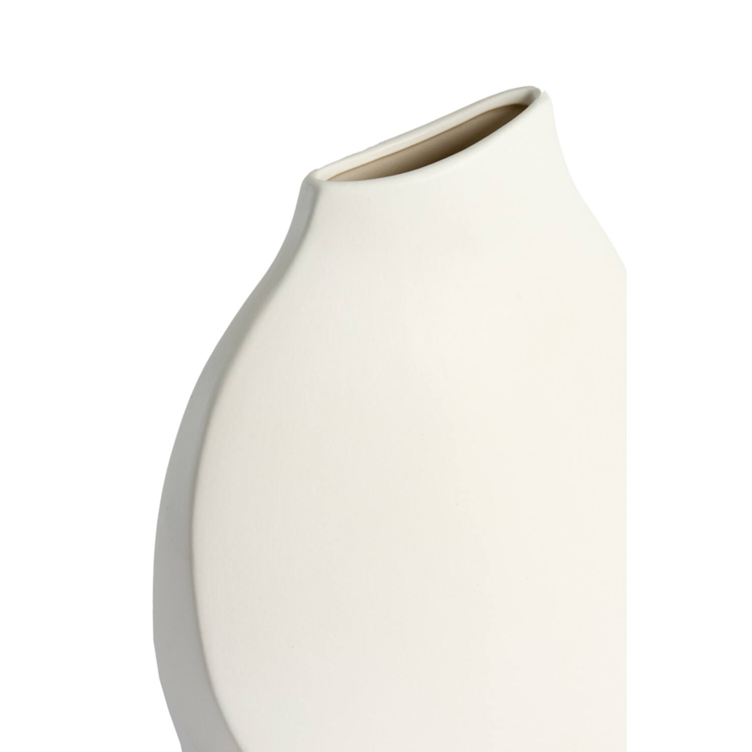 Vase deco 26x11x41,5 cm VOLANO ceramics matt cream