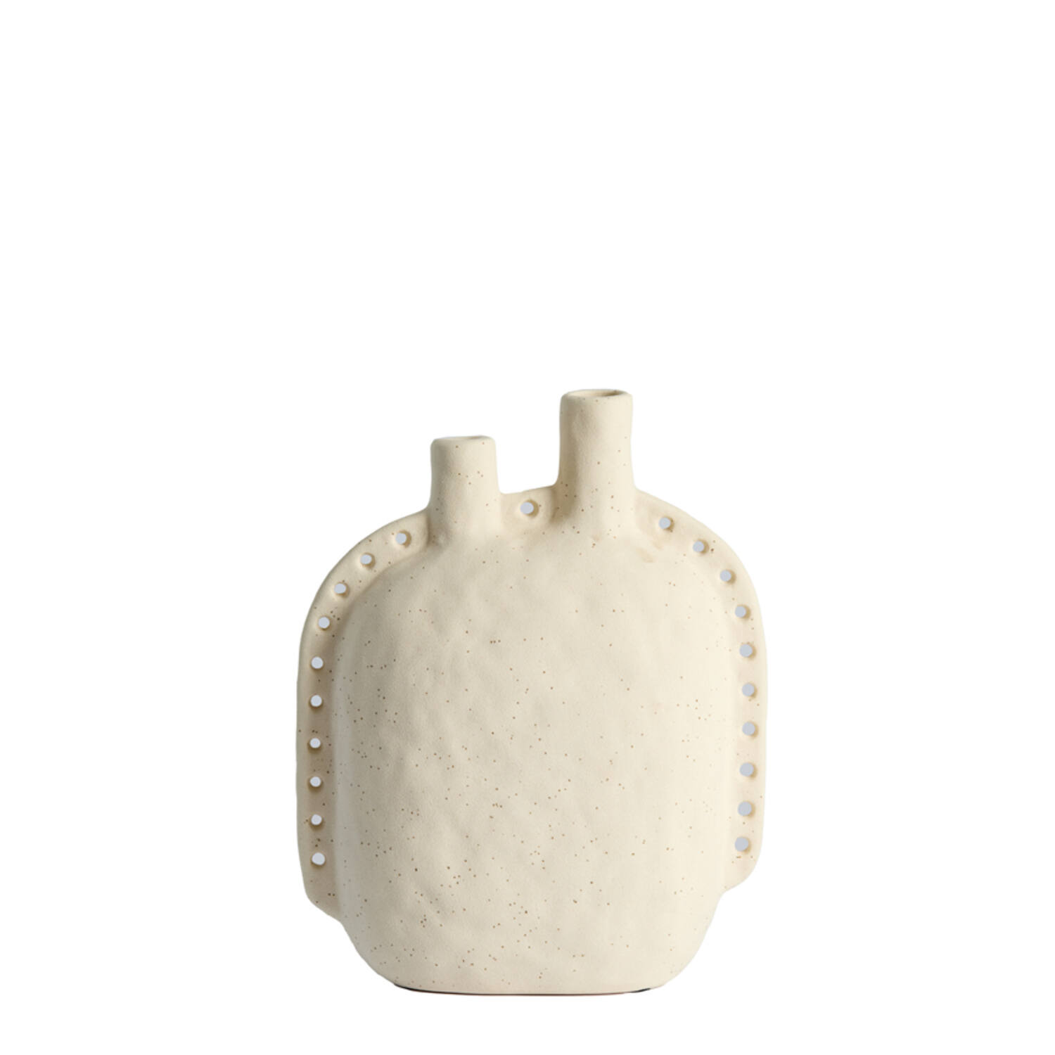 Vase deco 22,5x10x28,5 cm VARAZZA ceramics matt beige