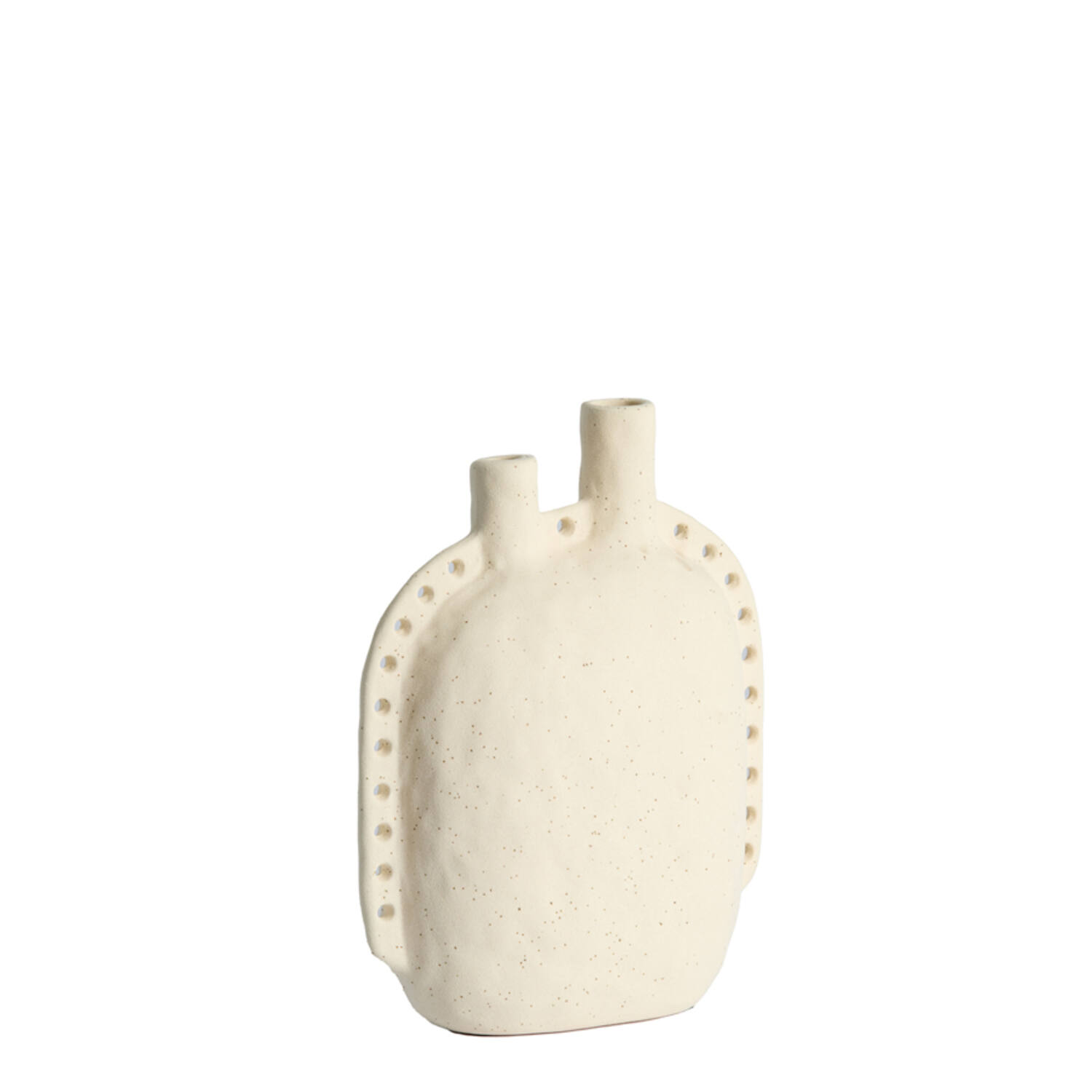 Vase deco 22,5x10x28,5 cm VARAZZA ceramics matt beige