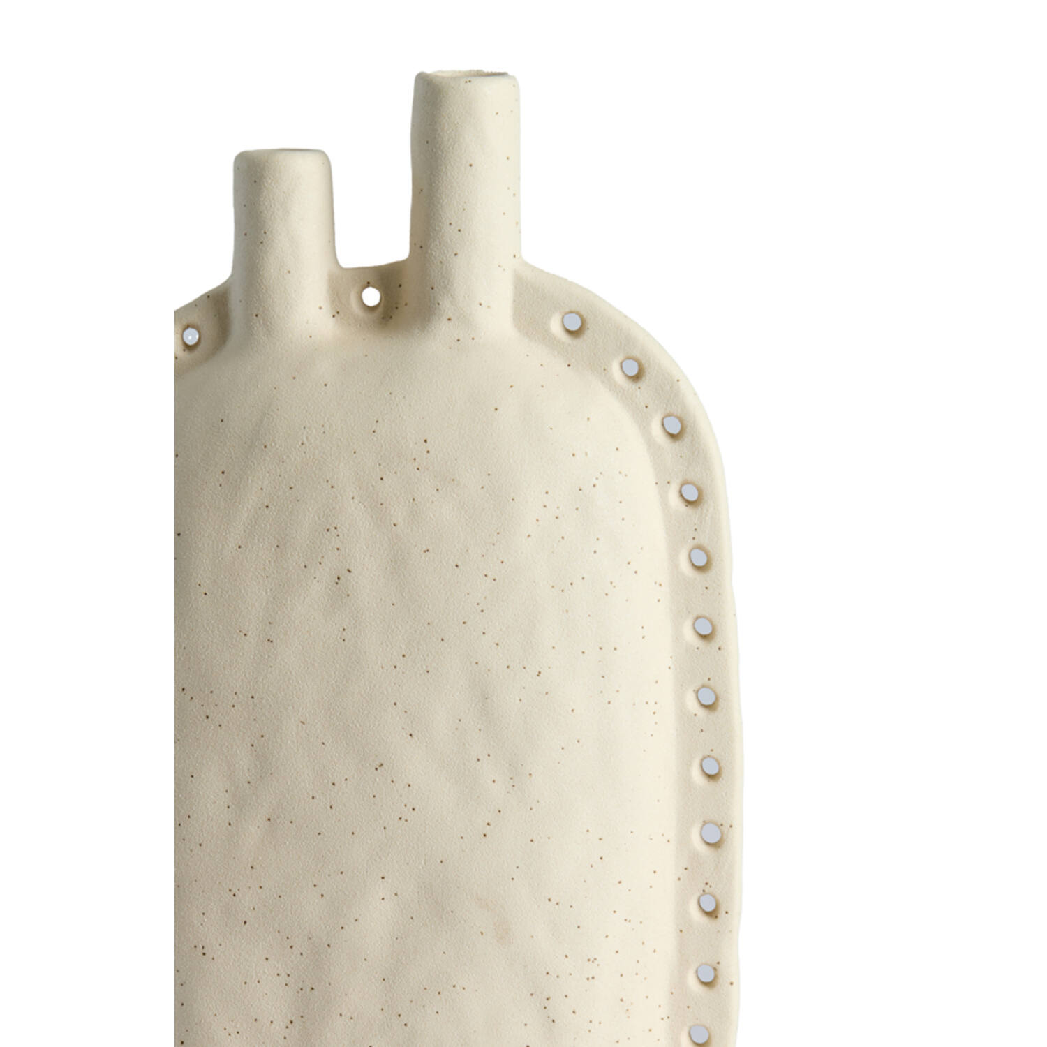 Vase deco 22,5x10x28,5 cm VARAZZA ceramics matt beige