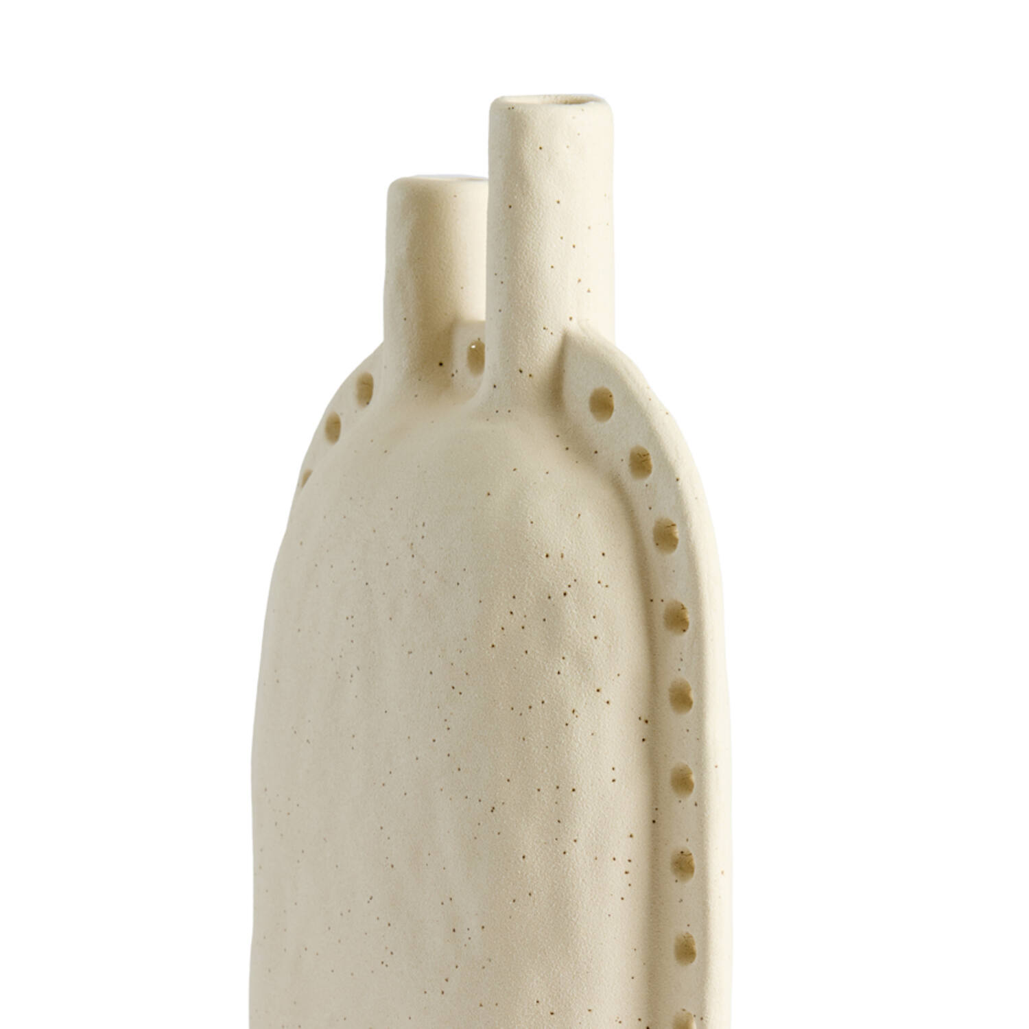 Vase deco 22x9x38 cm VARAZZA ceramics matt beige