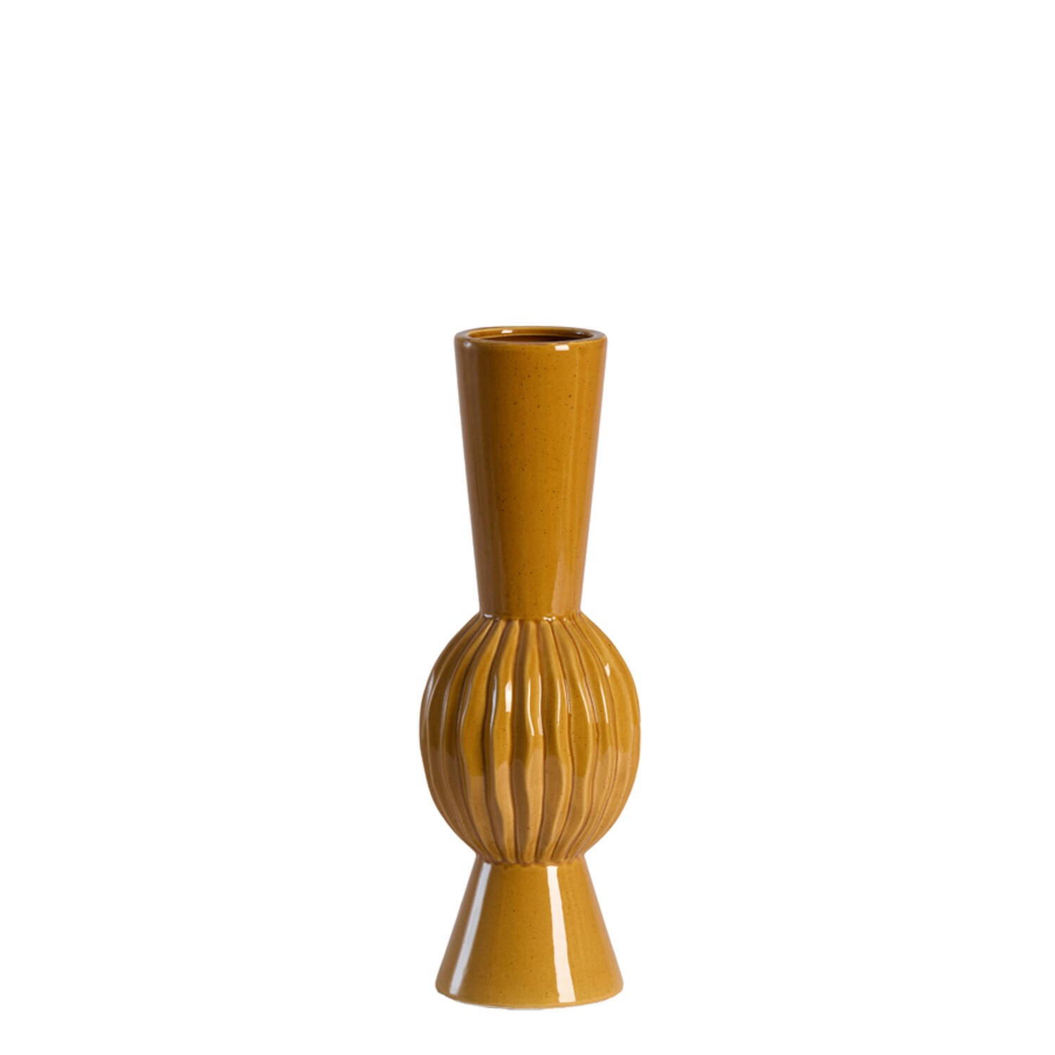 Vase deco Ø13,5x40,5 cm SUZZARA ceramics cognac
