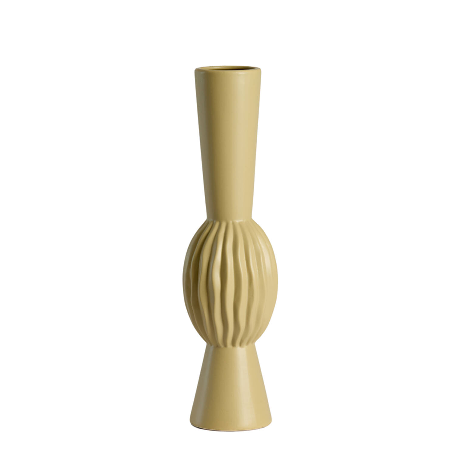 Vase deco Ø13,5x51 cm SUZZARA ceramics light olive green