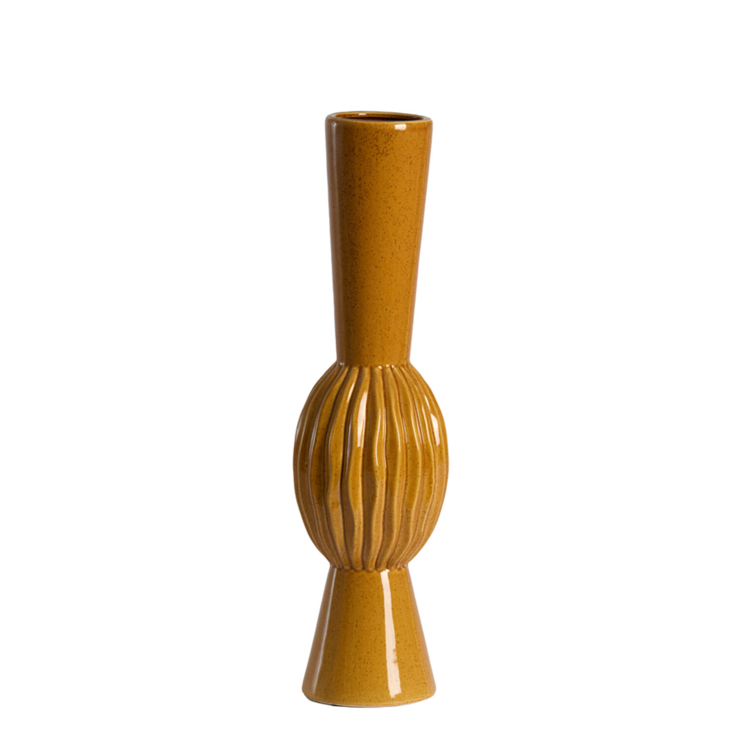 Vase deco Ø13,5x51 cm SUZZARA ceramics cognac