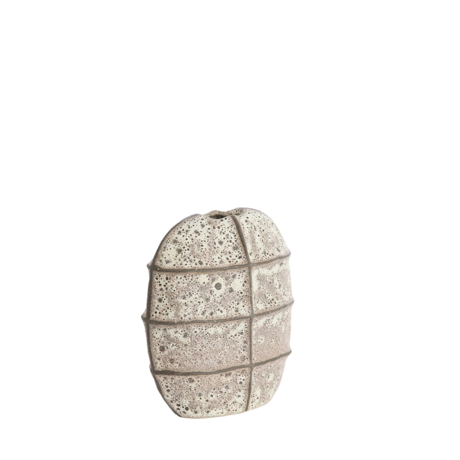 Vase deco 25x12,5x28 cm MANTU ceramics matt dark brown+cream