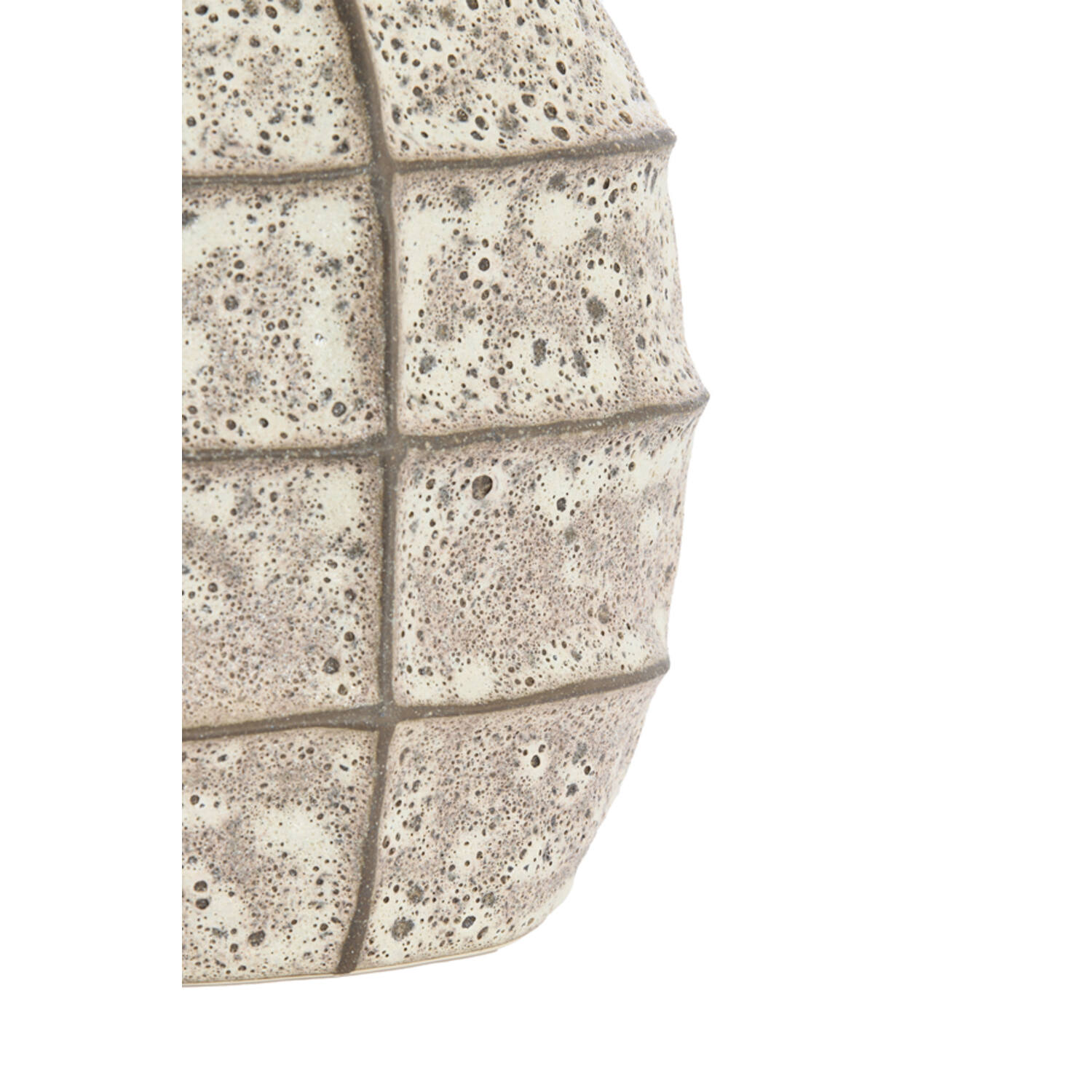 Vase deco 25x12,5x28 cm MANTU ceramics matt dark brown+cream