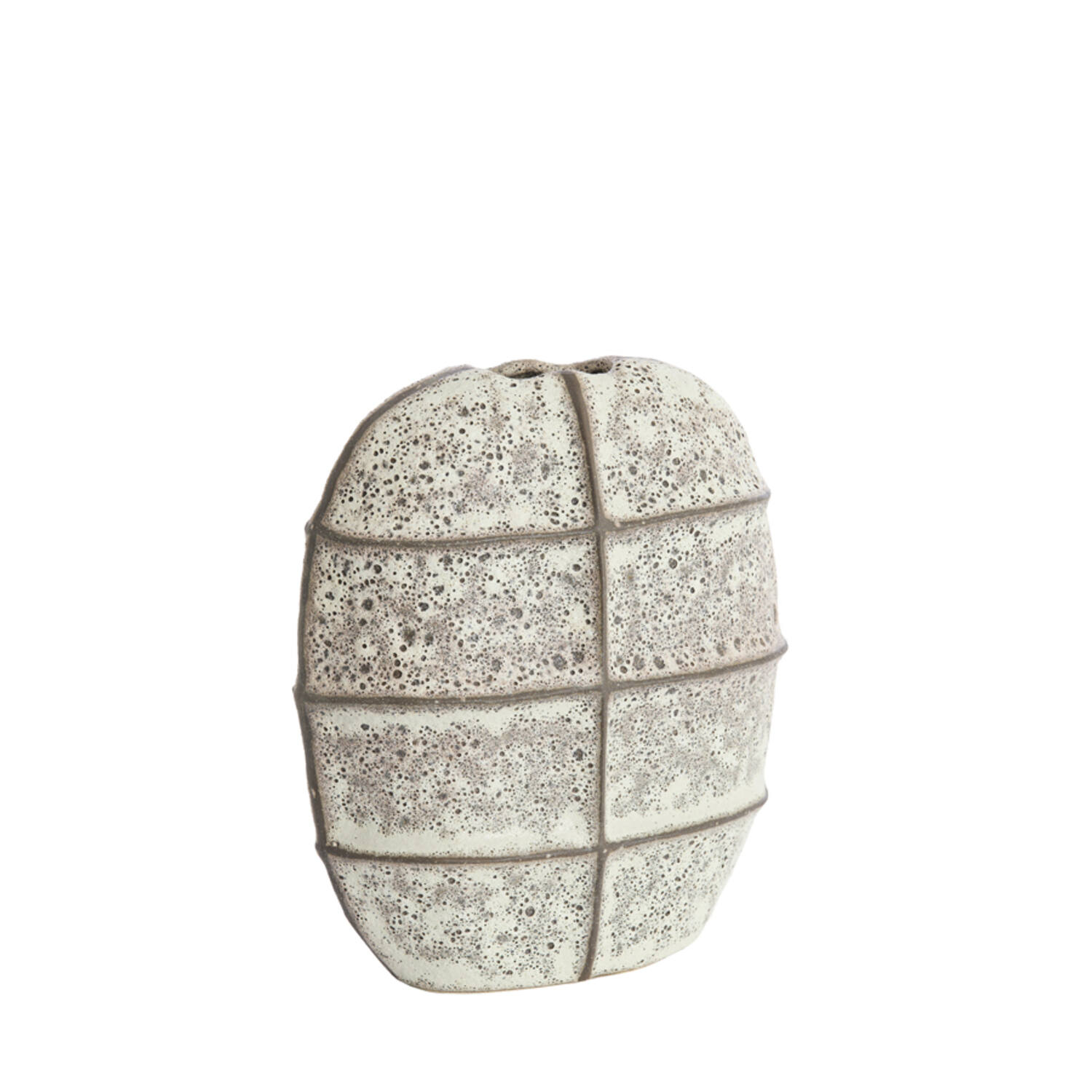 Vase deco 32x16x36 cm MANTU ceramics matt dark brown+cream