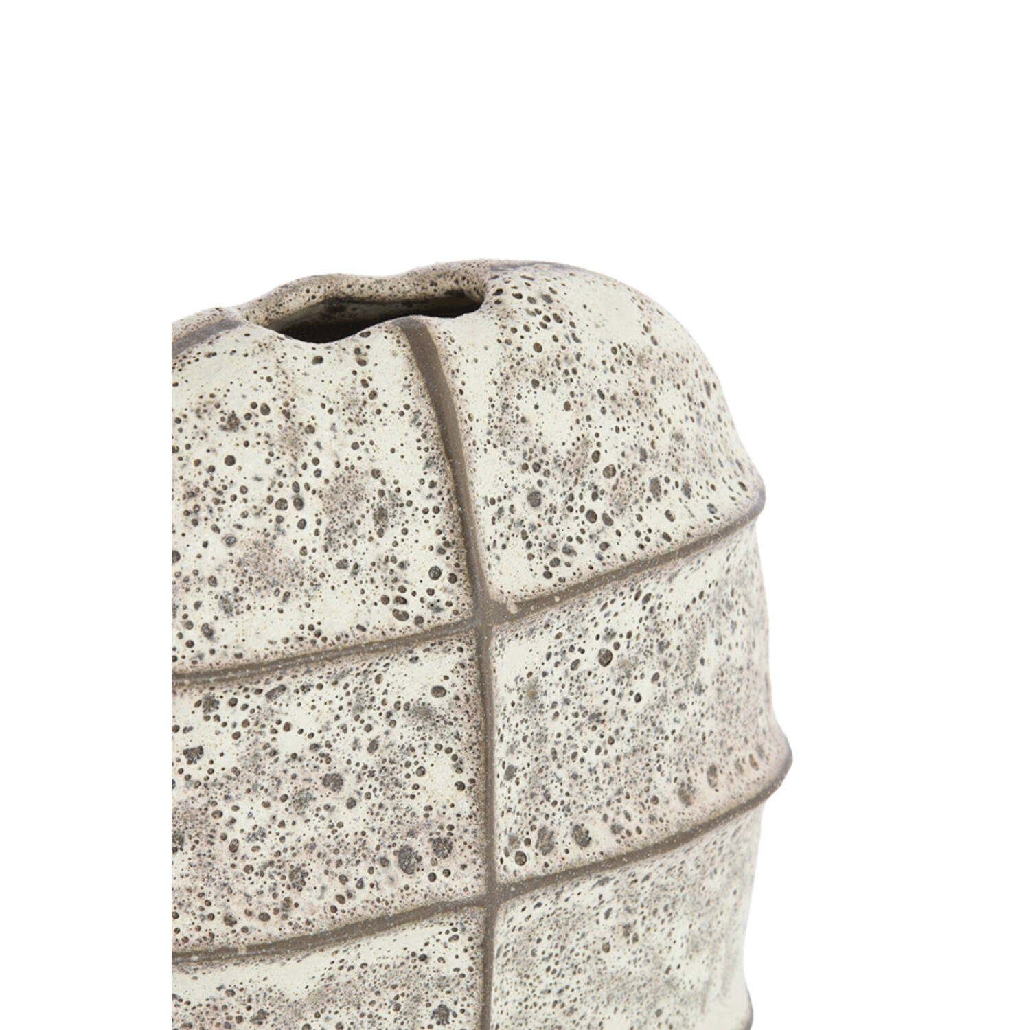 Vase deco 32x16x36 cm MANTU ceramics matt dark brown+cream