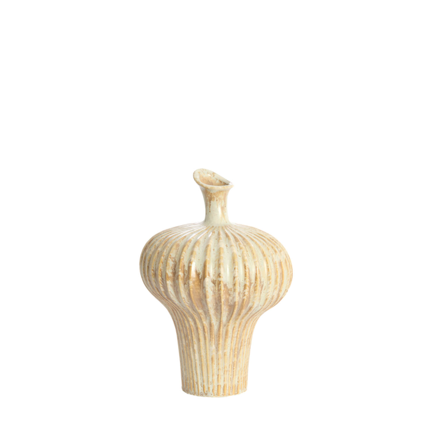 Vase deco 23x22x32,5 cm NEVANO cream+orange-brown