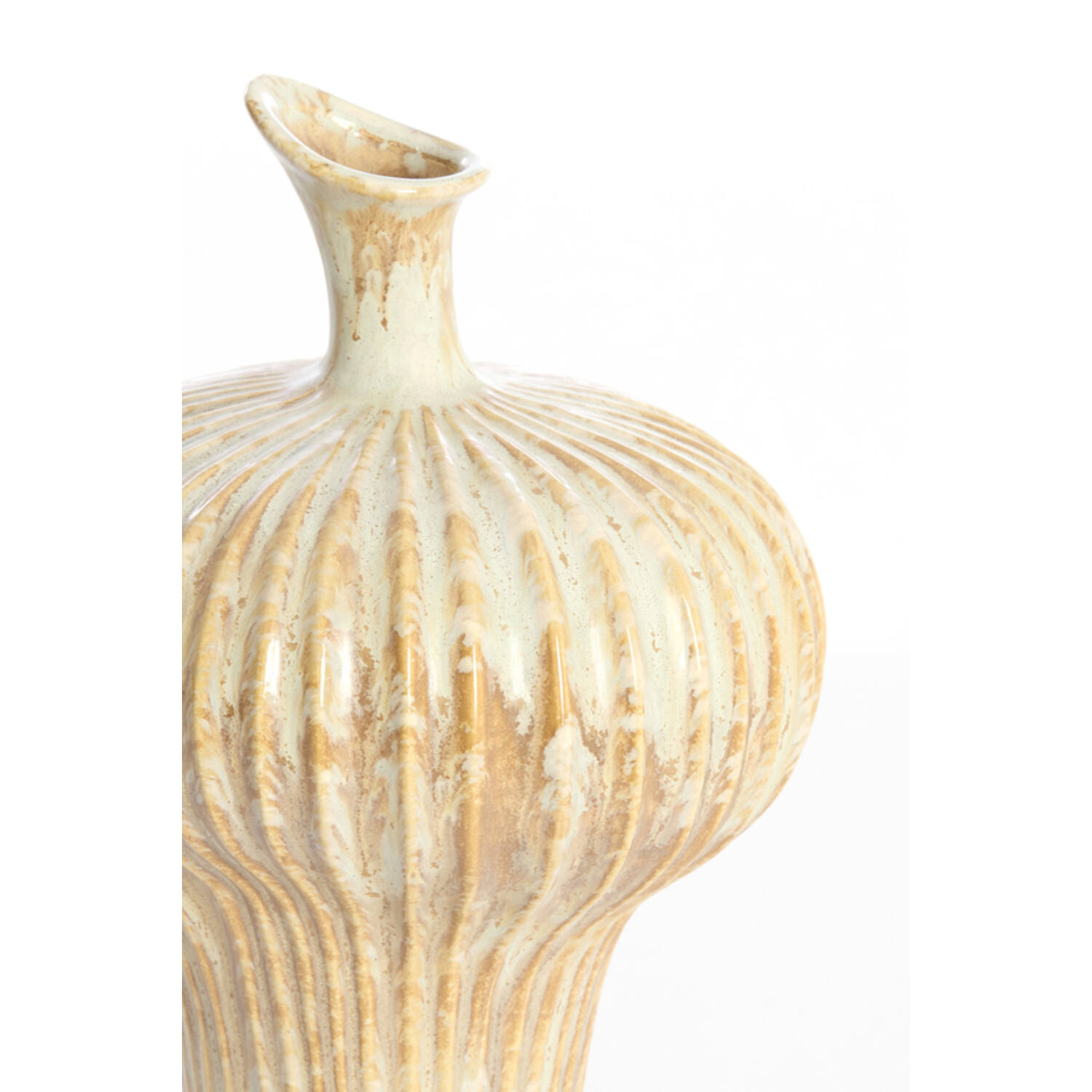 Vase deco 23x22x32,5 cm NEVANO cream+orange-brown