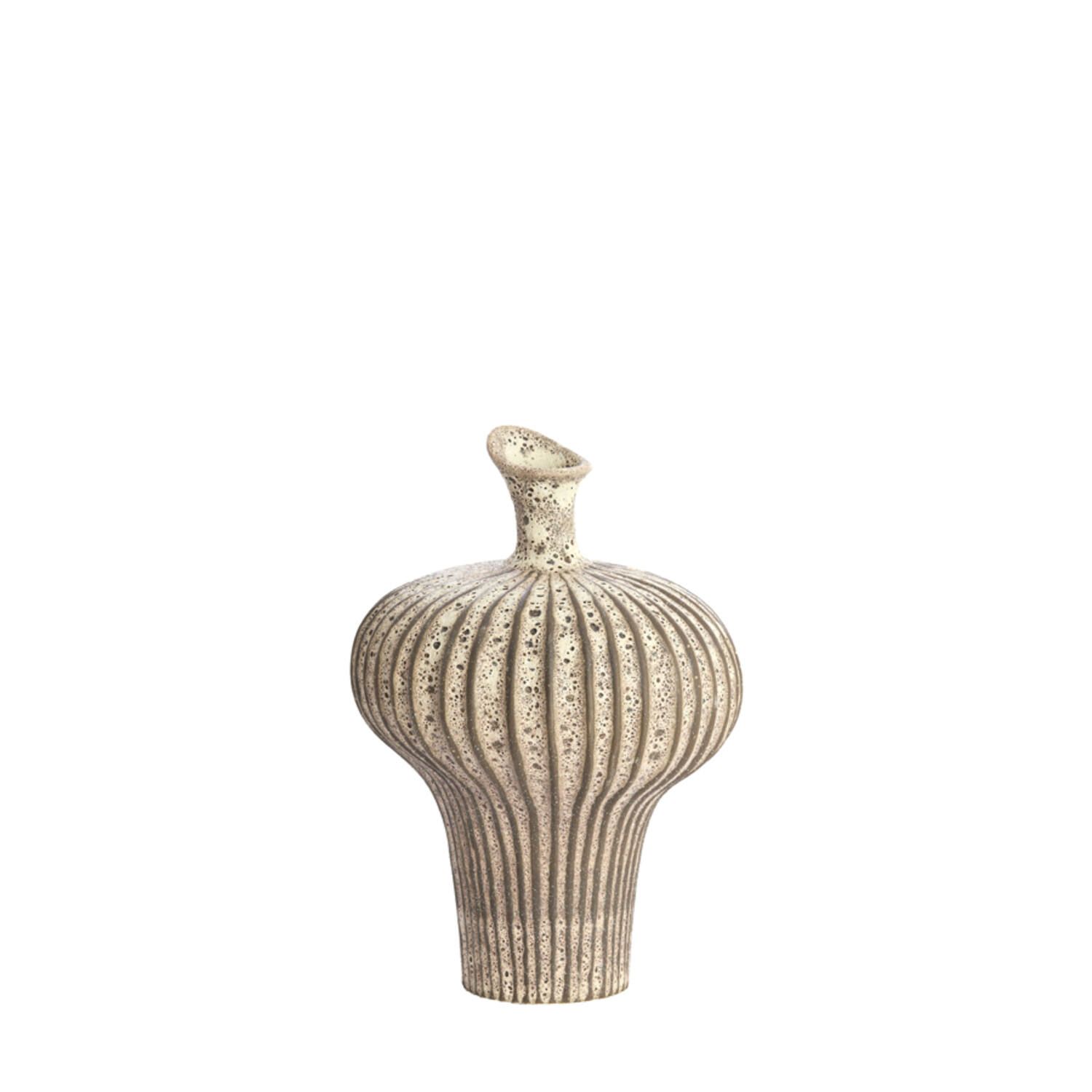 Vase deco 23x22x32,5 cm NEVANO matt dark brown+cream