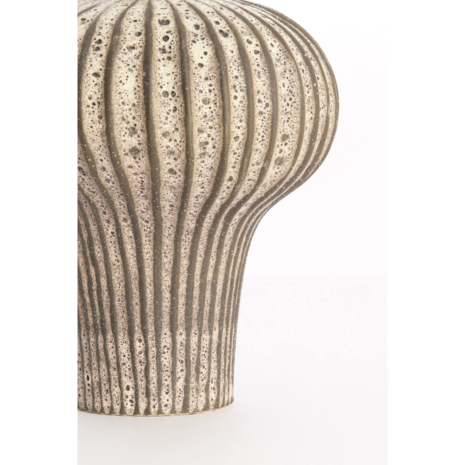 Vase deco 23x22x32,5 cm NEVANO matt dark brown+cream