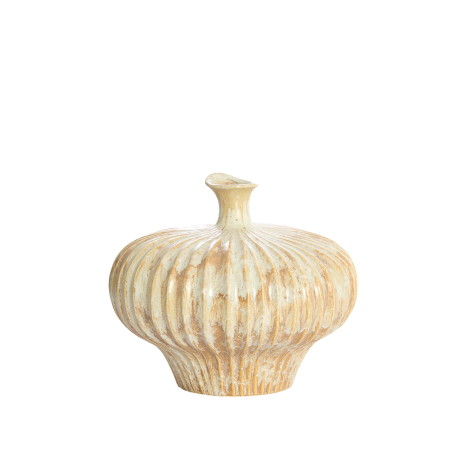 Vase deco 31x29,5x25,5 cm NEVANO cream+orange-brown