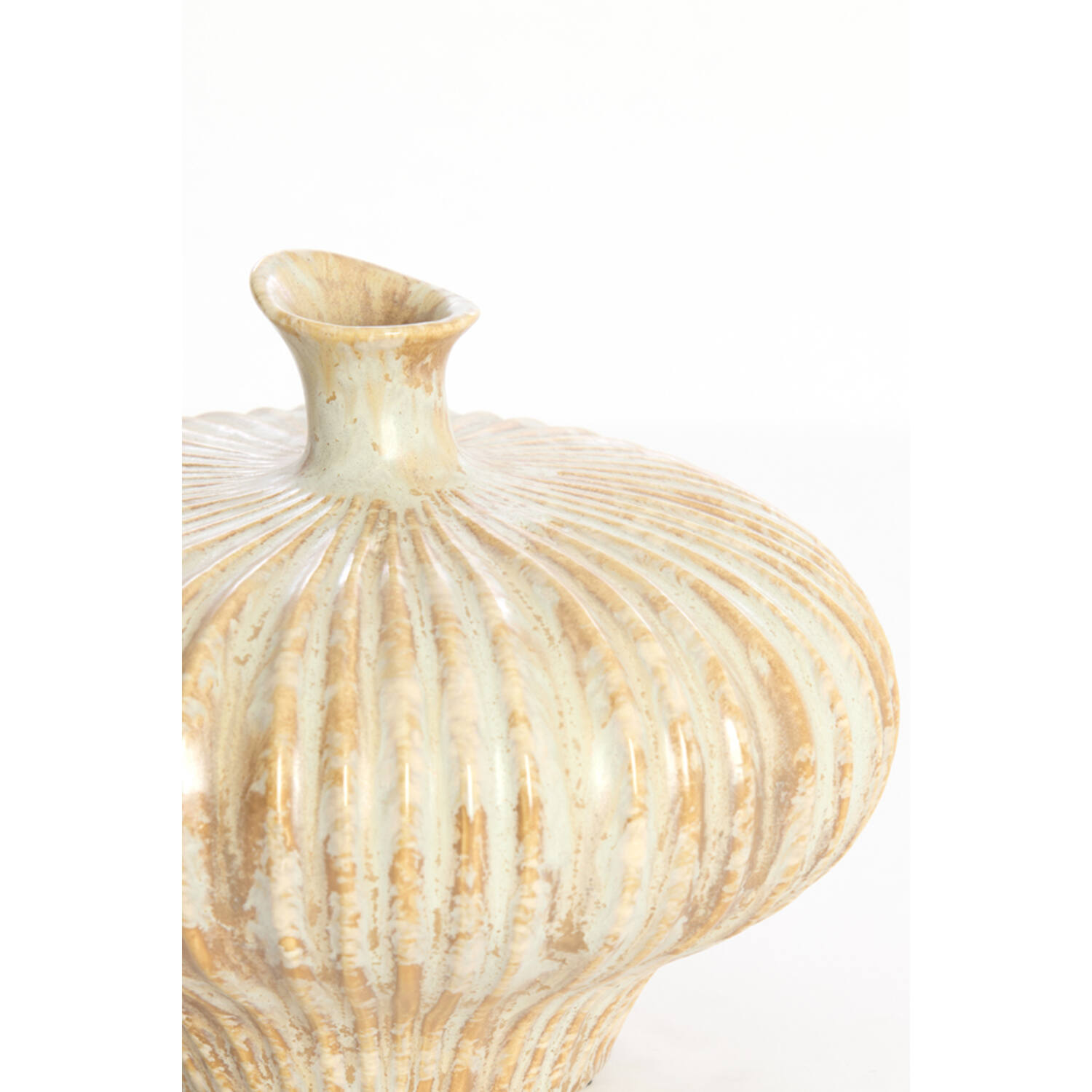 Vase deco 31x29,5x25,5 cm NEVANO cream+orange-brown