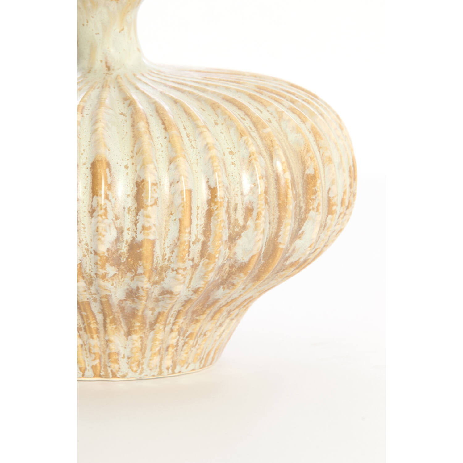 Vase deco 31x29,5x25,5 cm NEVANO cream+orange-brown