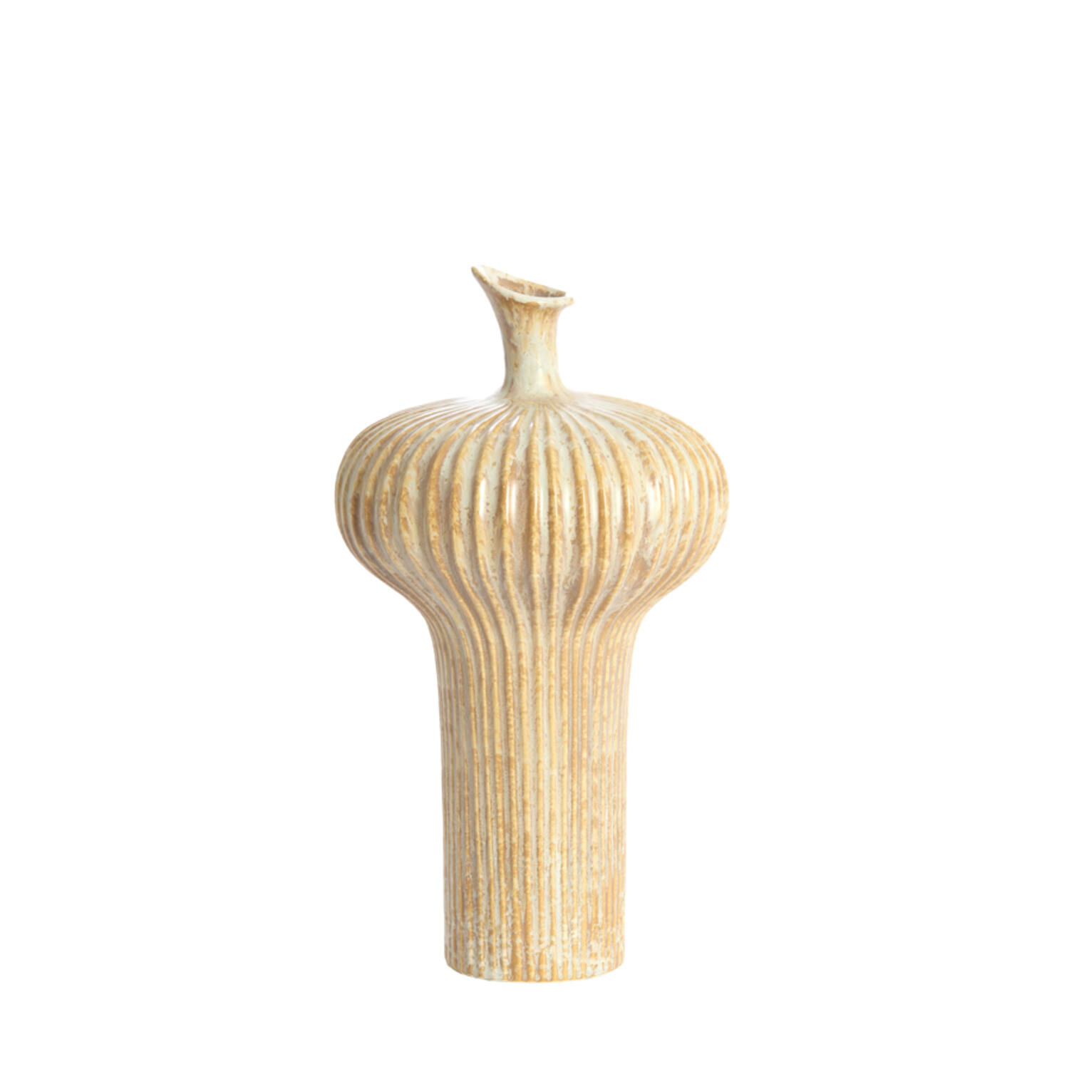 Vase deco Ø23,5x42,5 cm NEVANO cream+orange-brown