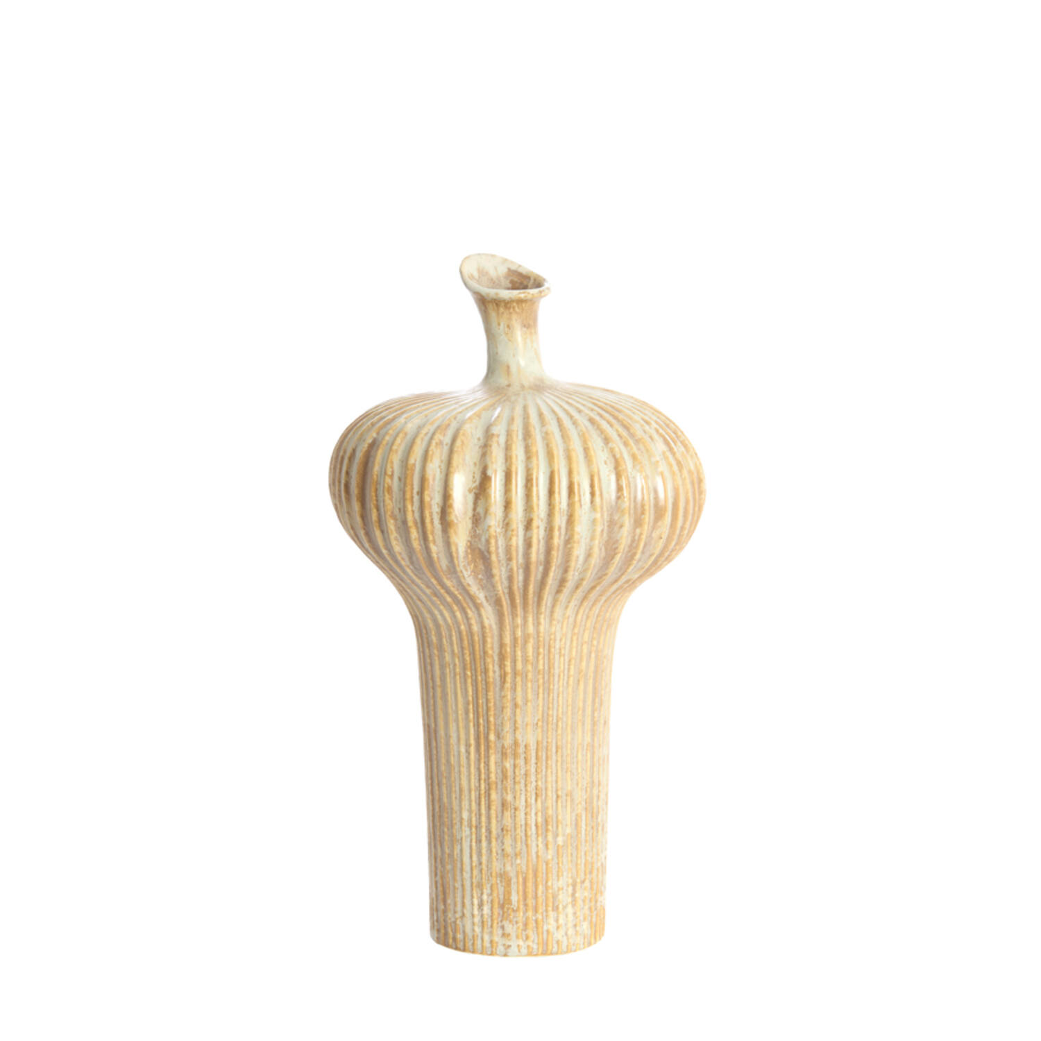 Vase deco Ø23,5x42,5 cm NEVANO cream+orange-brown