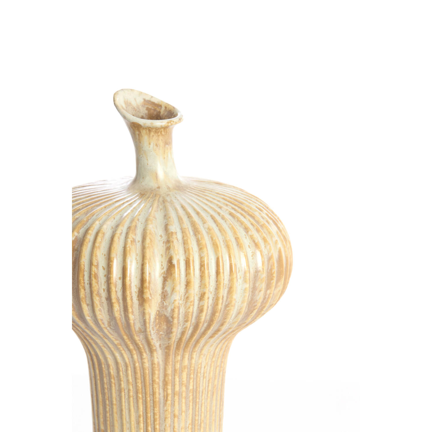 Vase deco Ø23,5x42,5 cm NEVANO cream+orange-brown