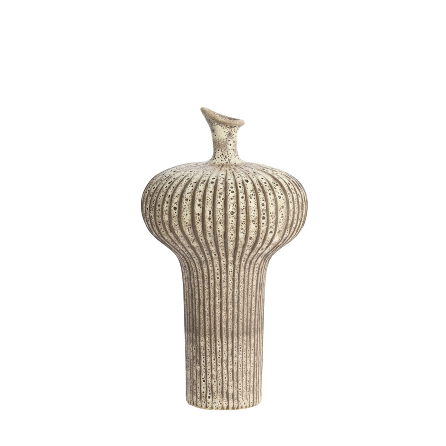 Vase deco Ø23,5x42,5 cm NEVANO matt dark brown+cream