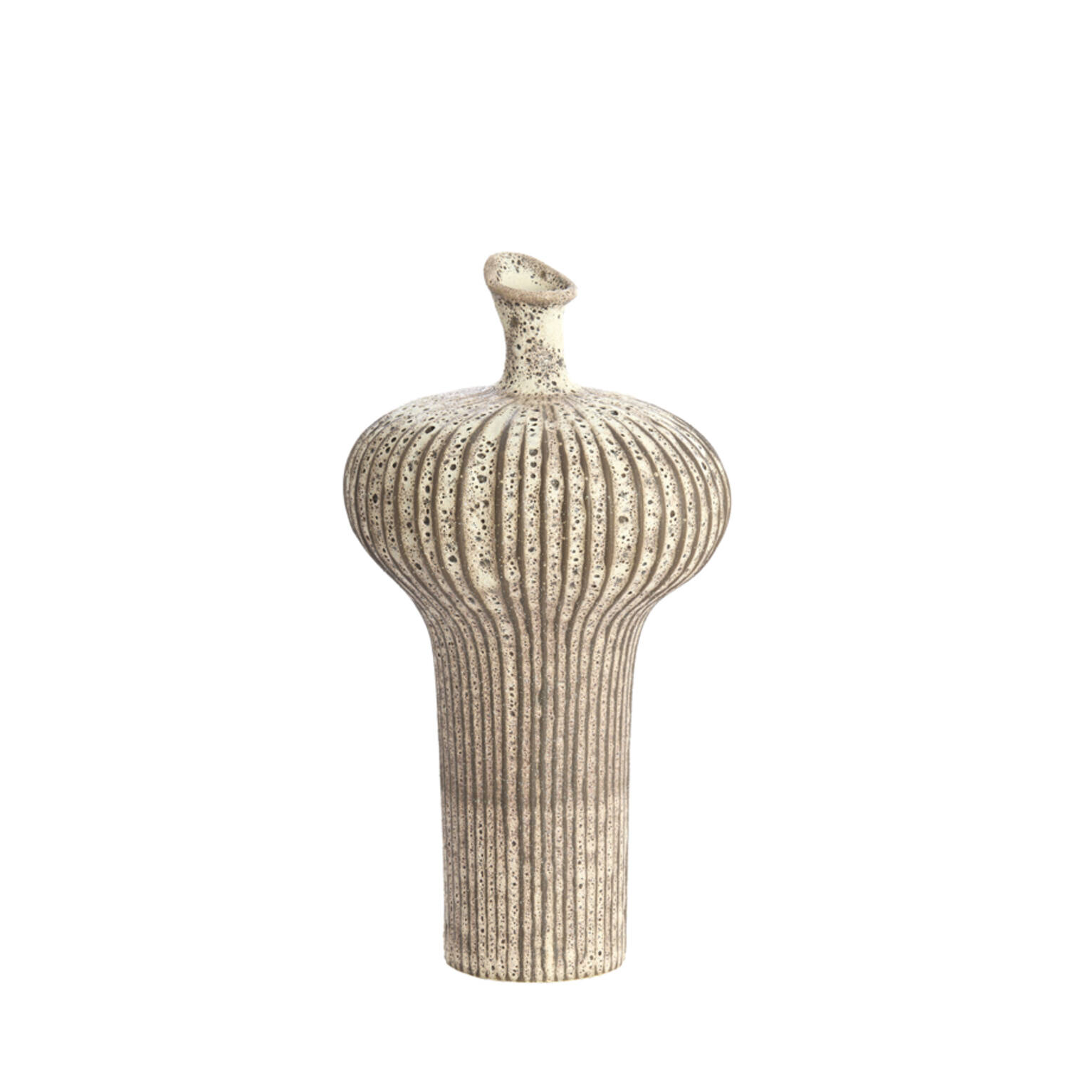 Vase deco Ø23,5x42,5 cm NEVANO matt dark brown+cream