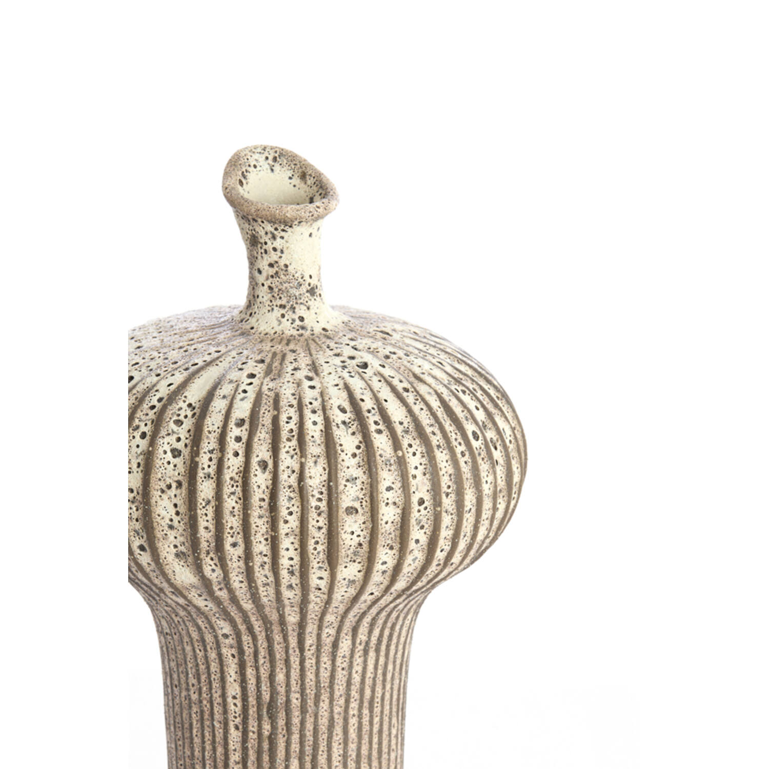 Vase deco Ø23,5x42,5 cm NEVANO matt dark brown+cream