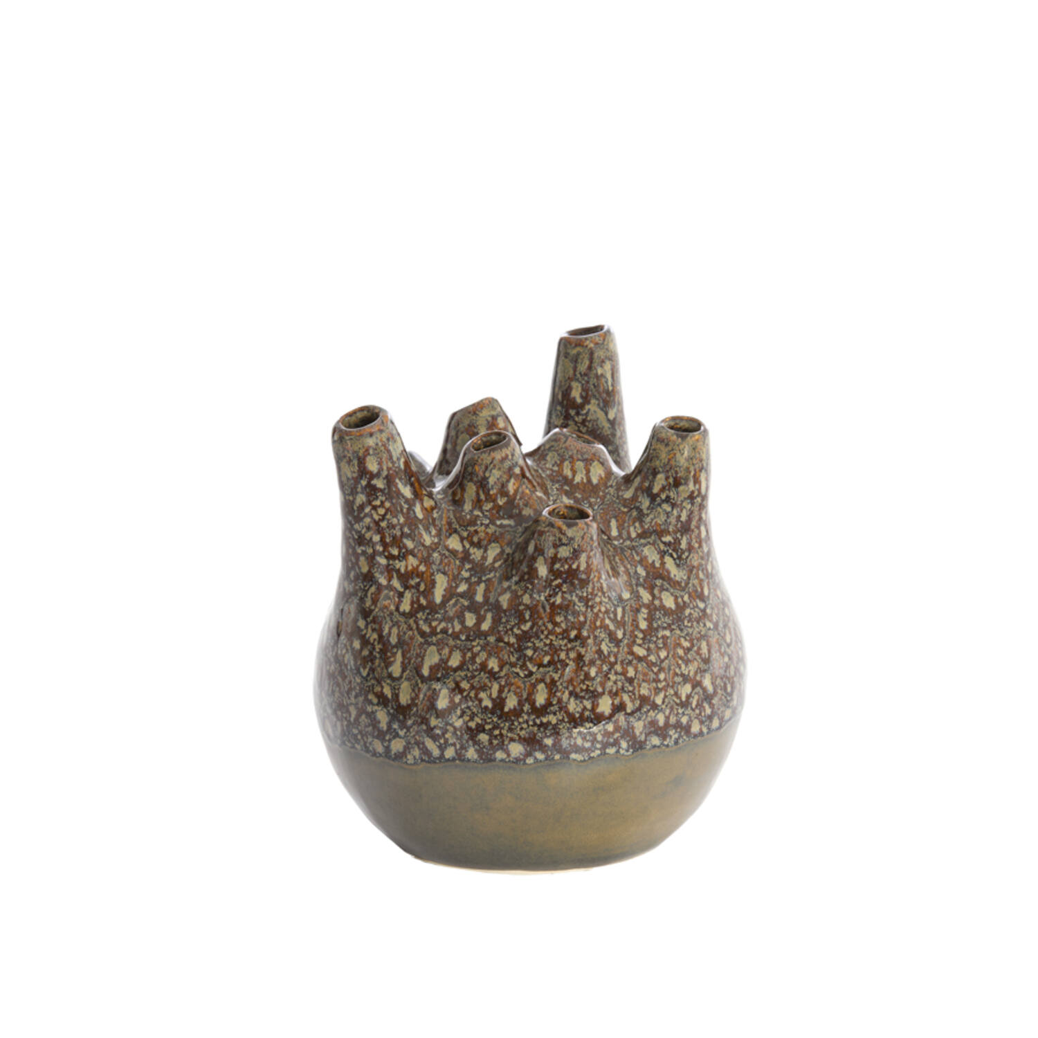 Vase deco Ø19,5x23 cm COSENZA ceramics brown+bronze