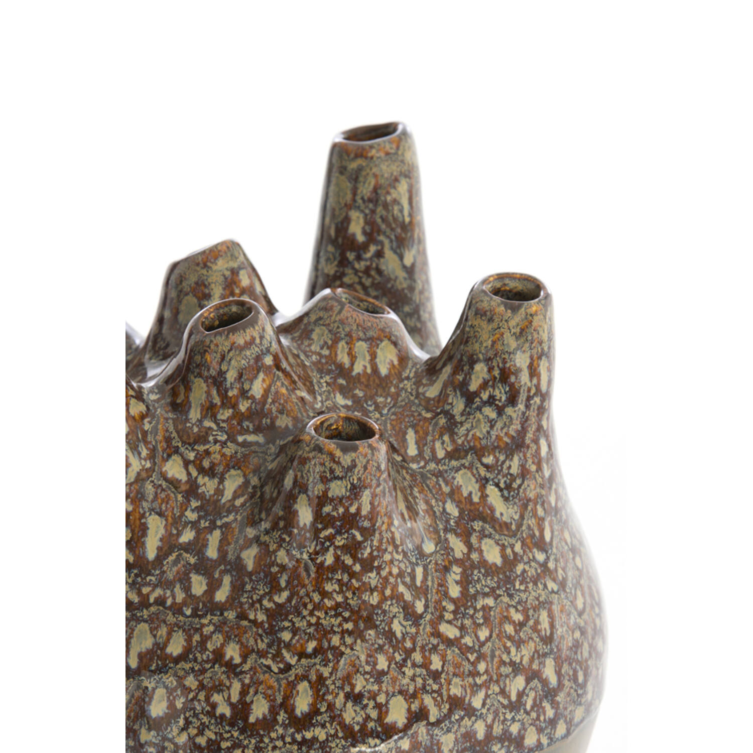 Vase deco Ø19,5x23 cm COSENZA ceramics brown+bronze