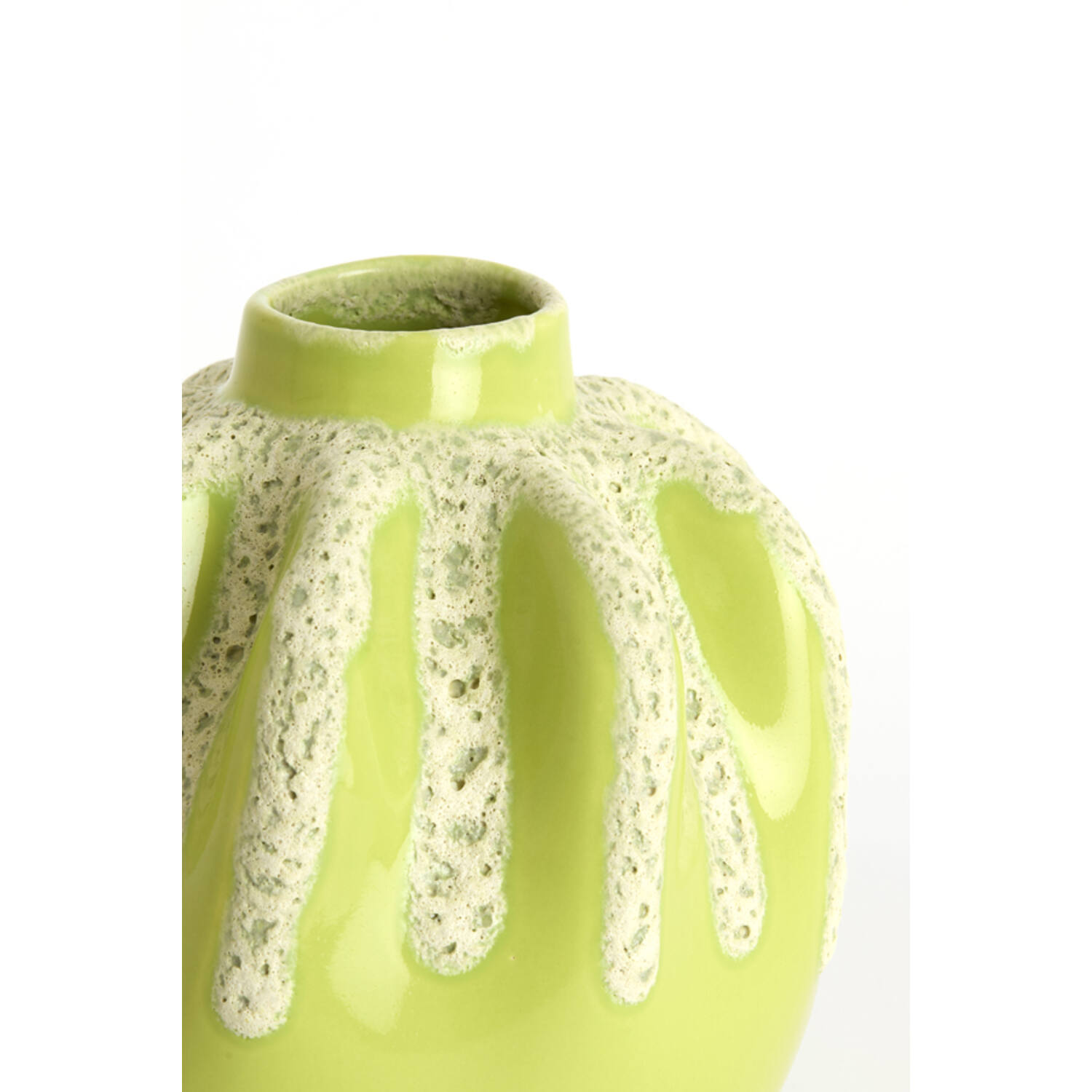 Vase deco Ø23,5x27,5 cm CHIERI ceramics light green+cream