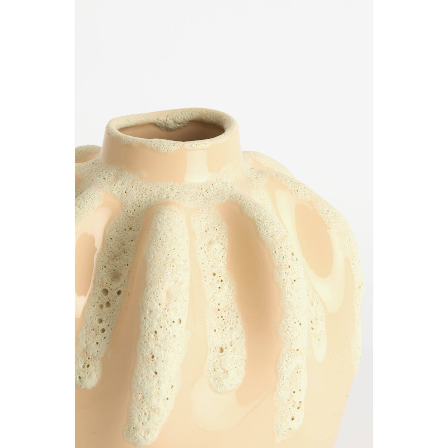 Vase deco Ø23,5x27,5 cm CHIERI ceramics light pink+cream