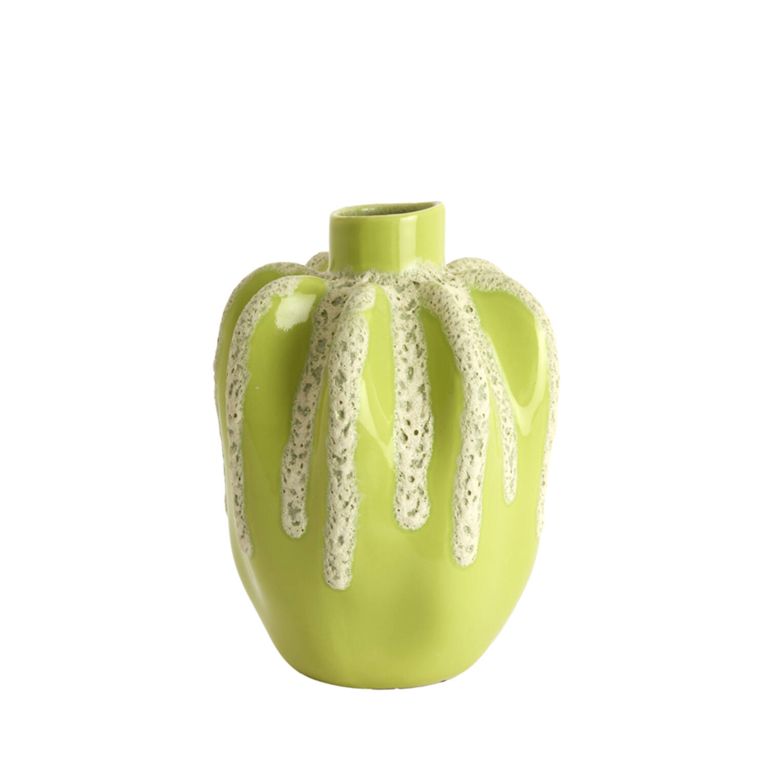 Vase deco Ø25x38 cm CHIERI ceramics light green+cream
