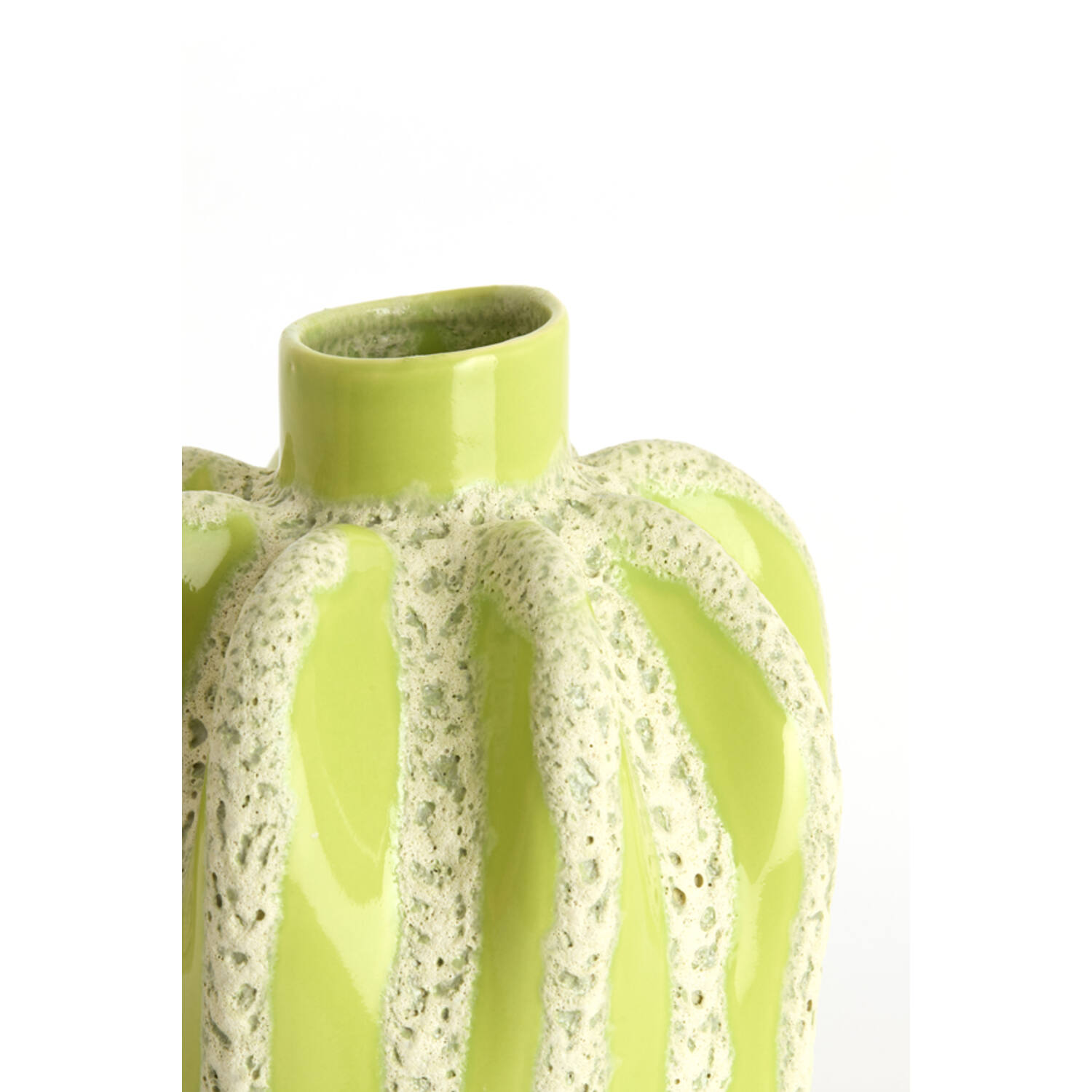 Vase deco Ø25x38 cm CHIERI ceramics light green+cream