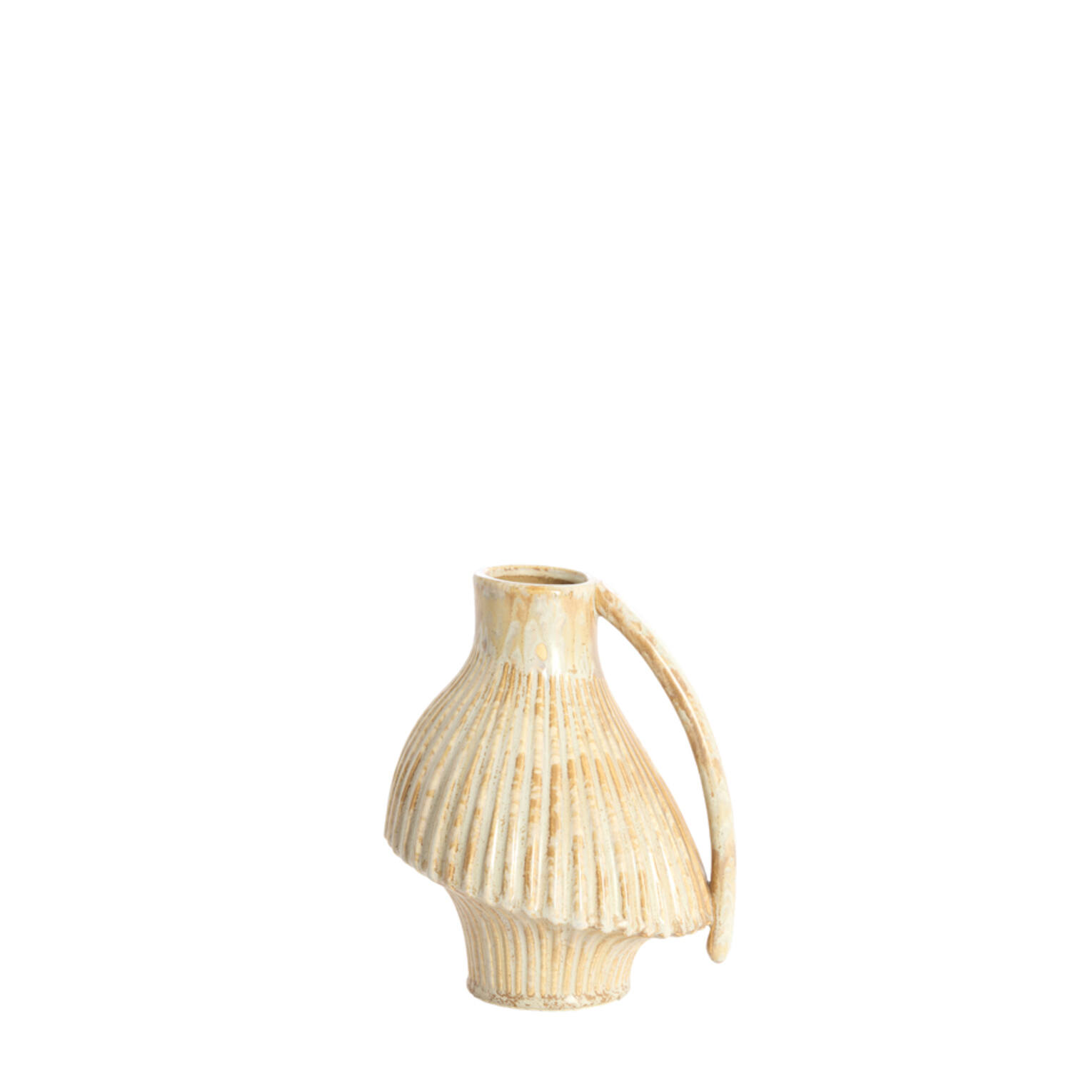 Vase deco 19,5x17,5x22 cm FORLA ceramics cream+orange-brown