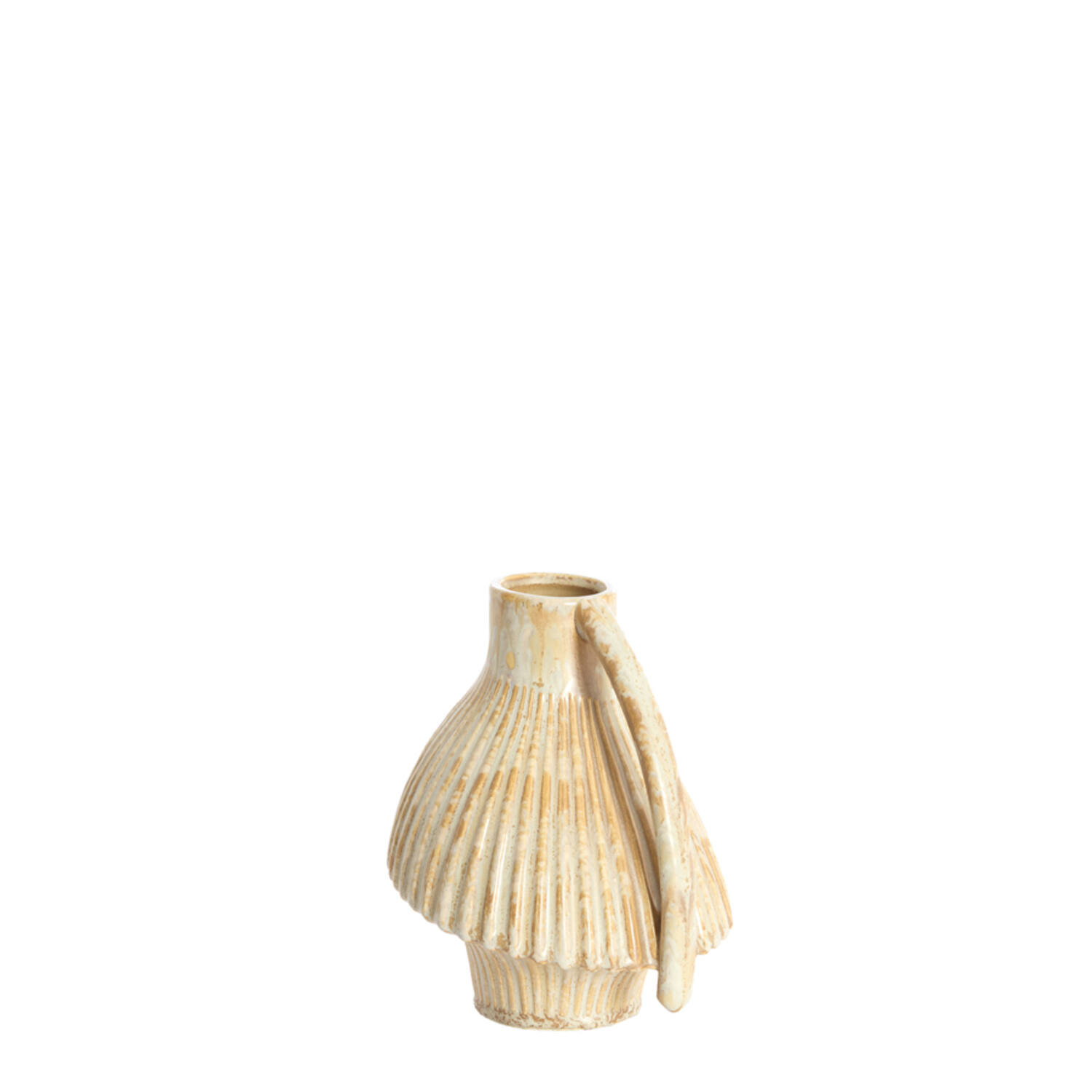 Vase deco 19,5x17,5x22 cm FORLA ceramics cream+orange-brown