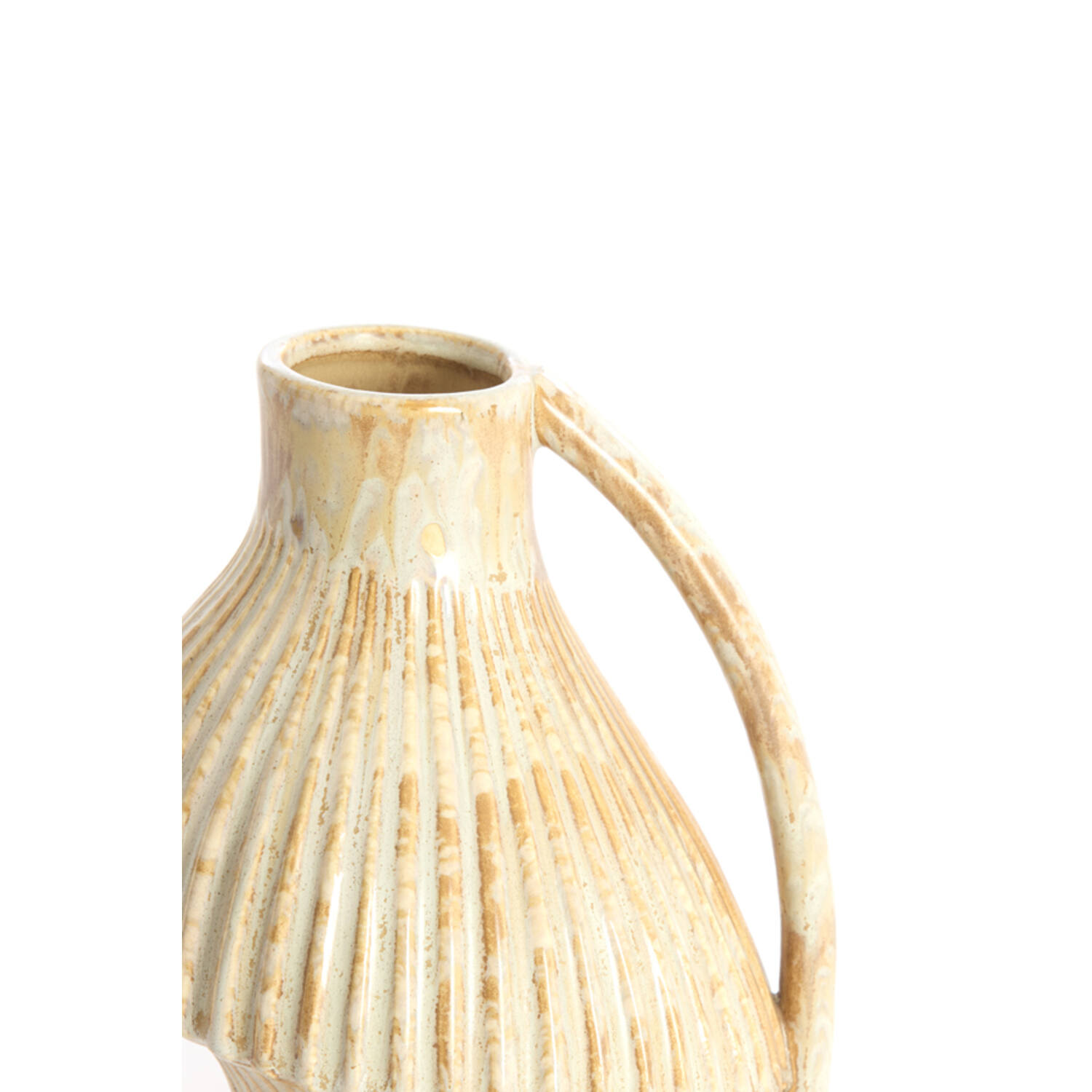 Vase deco 19,5x17,5x22 cm FORLA ceramics cream+orange-brown