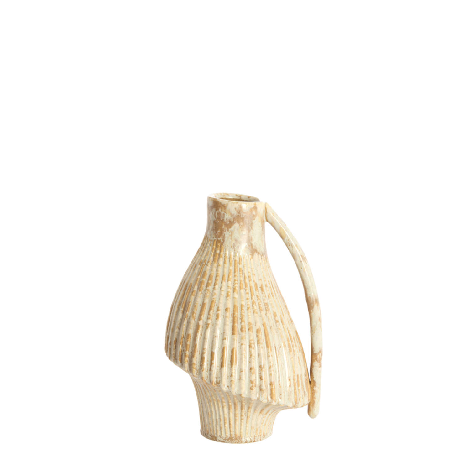 Vase deco 19,5x17,5x28,5 cm FORLA ceramics cream+orange-brwn